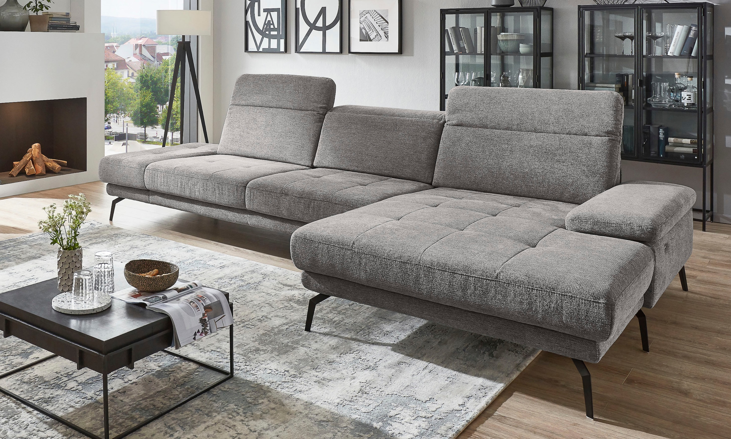 Die PlanBar Ecksofa »MP-IN20126 L-Form mit Kaltschaum-Polsterung«, mit Kopfteilverstellung, optional Sitztiefen- & Armteilverstellung