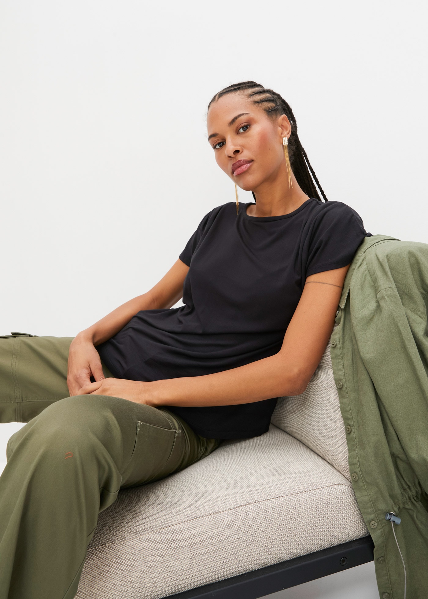 bonprix T-Shirt Oversize-Passform, Kurzarm, für Frühling und Sommer