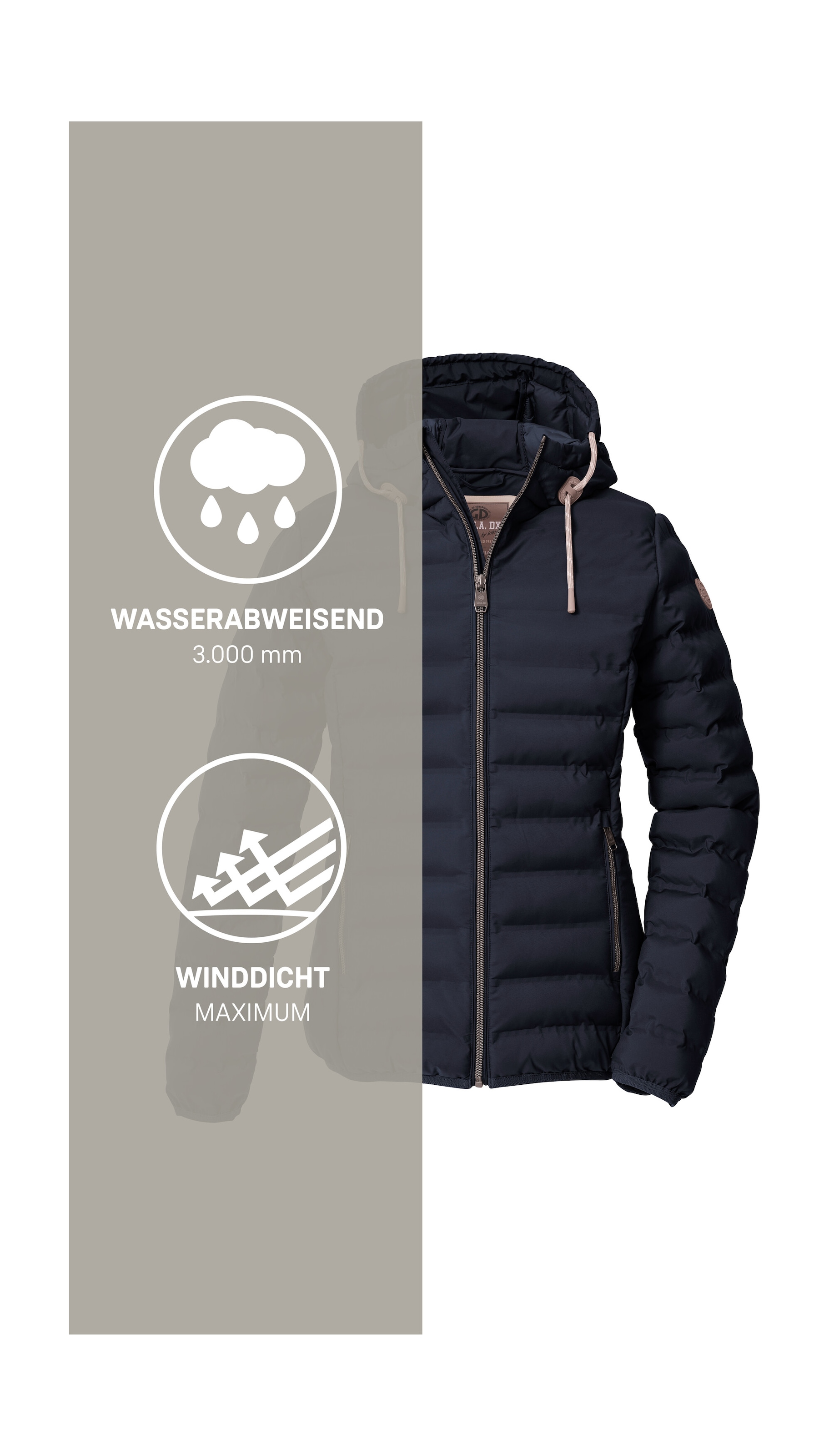 G.I.G.A. DX by killtec Steppjacke »Damen Steppjacke OOGW 1« Leichte Steppjacke, wasserabweisend, weitenregulierbare Kapuze