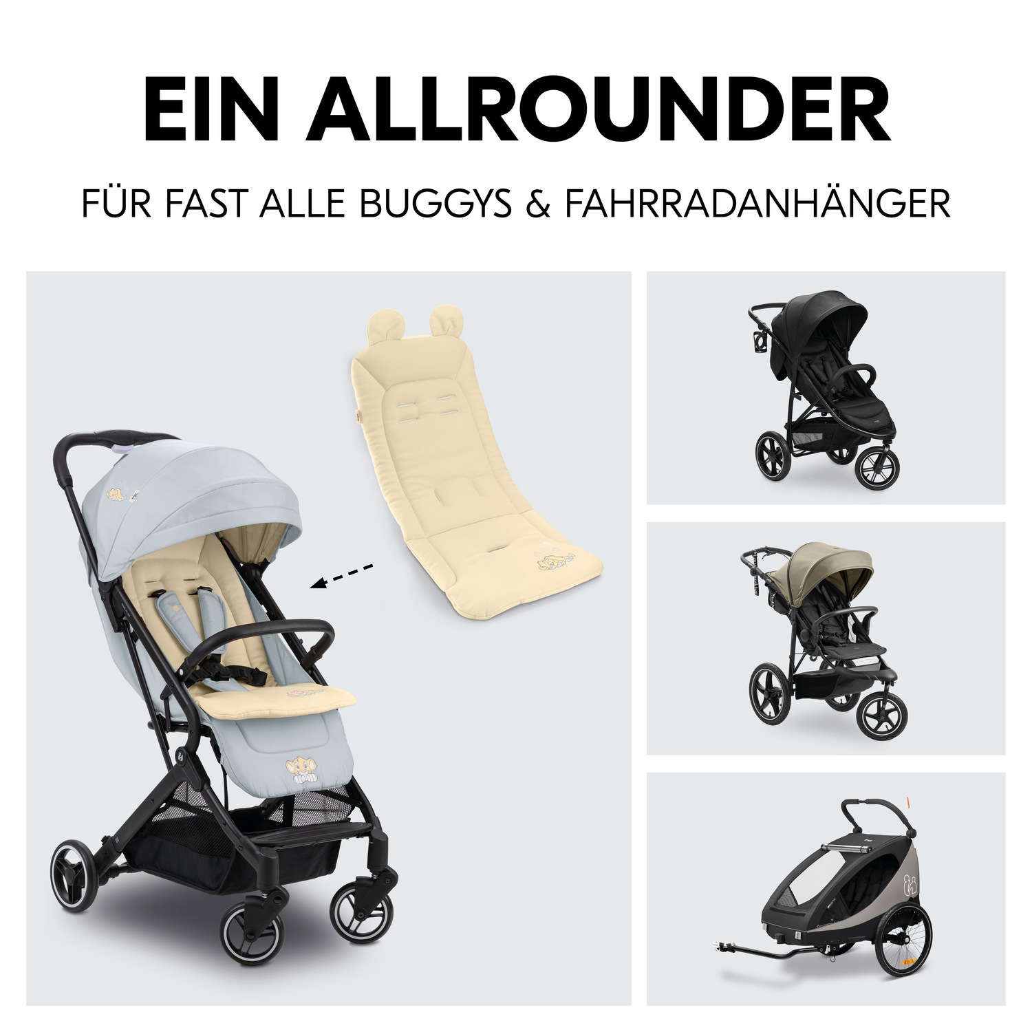 Hauck Kinderwagen-Sitzauflage »Seat Liner, Disney Simba beige«