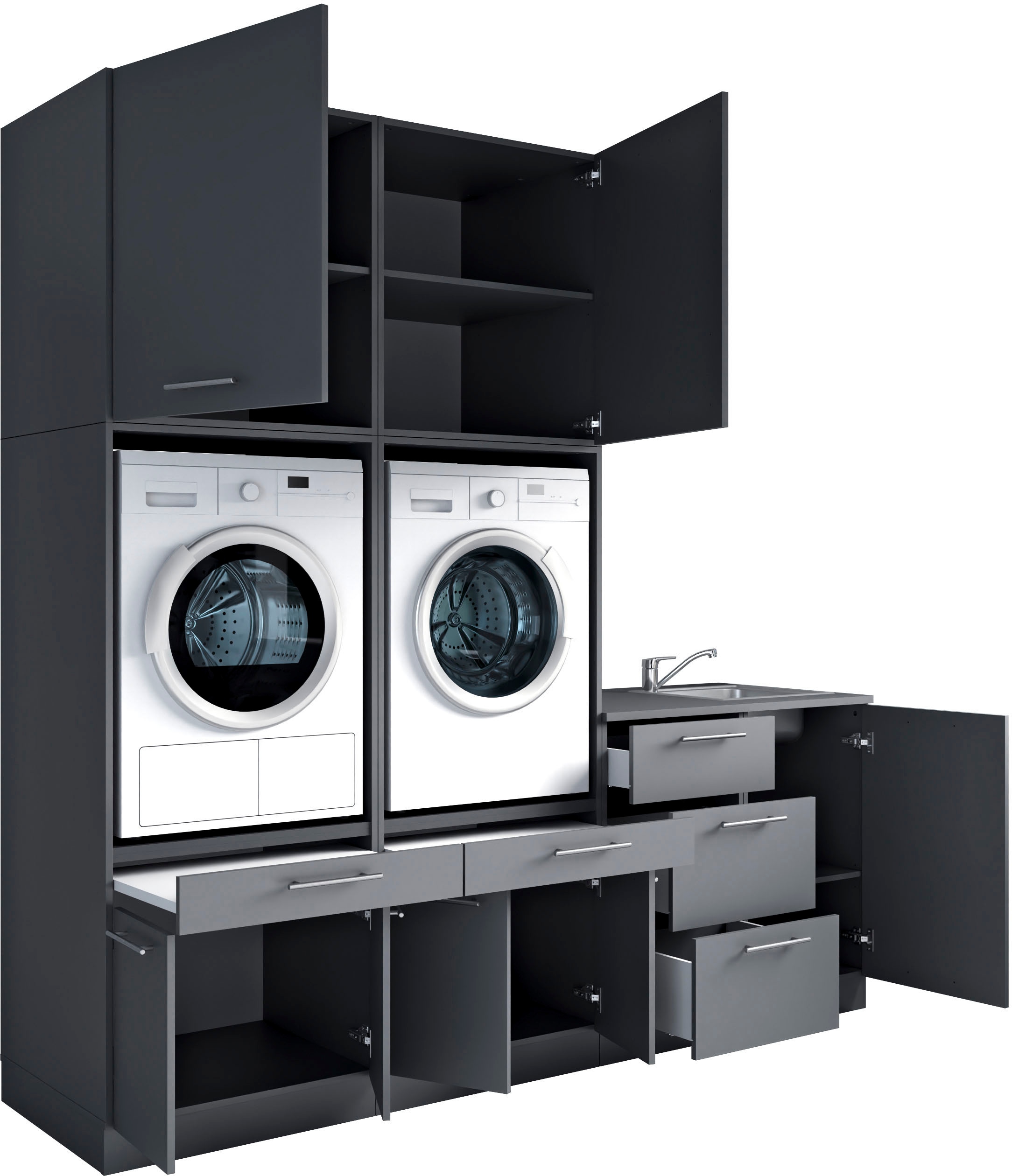 Laundreezy Mehrzweckschrank-Set »Laundreezy, 6-tlg. Mehrzweckschrank-Set B/H/T 238/238/68 cm« 6 Stk. tlg.