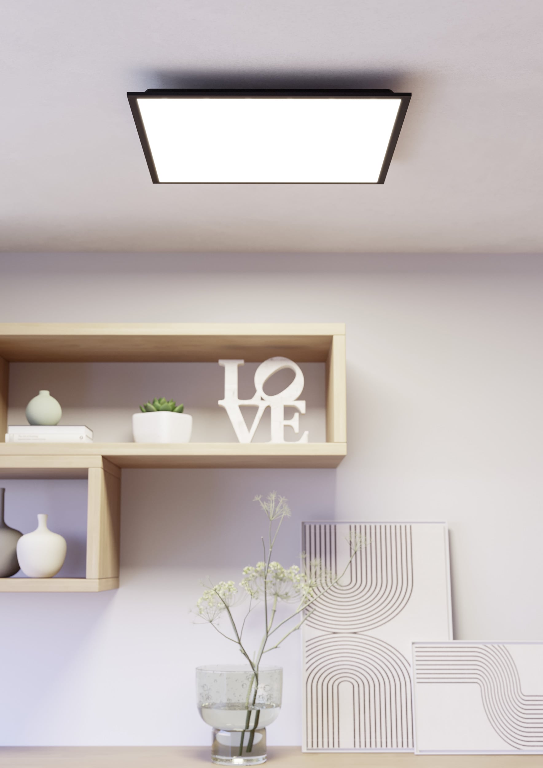 EGLO LED Deckenleuchte »MORADILLO-Z Deckenlampe - Stahl - LED - 33W - IP20« LED-Modul 1 Stk. Kaltweiß | Neutralweiß | RGB | Warmweiß Wohzimmerlampe, Esszimmerlampe, Schlafzimmer, L59,5 x B59,5 x H6,1 cm