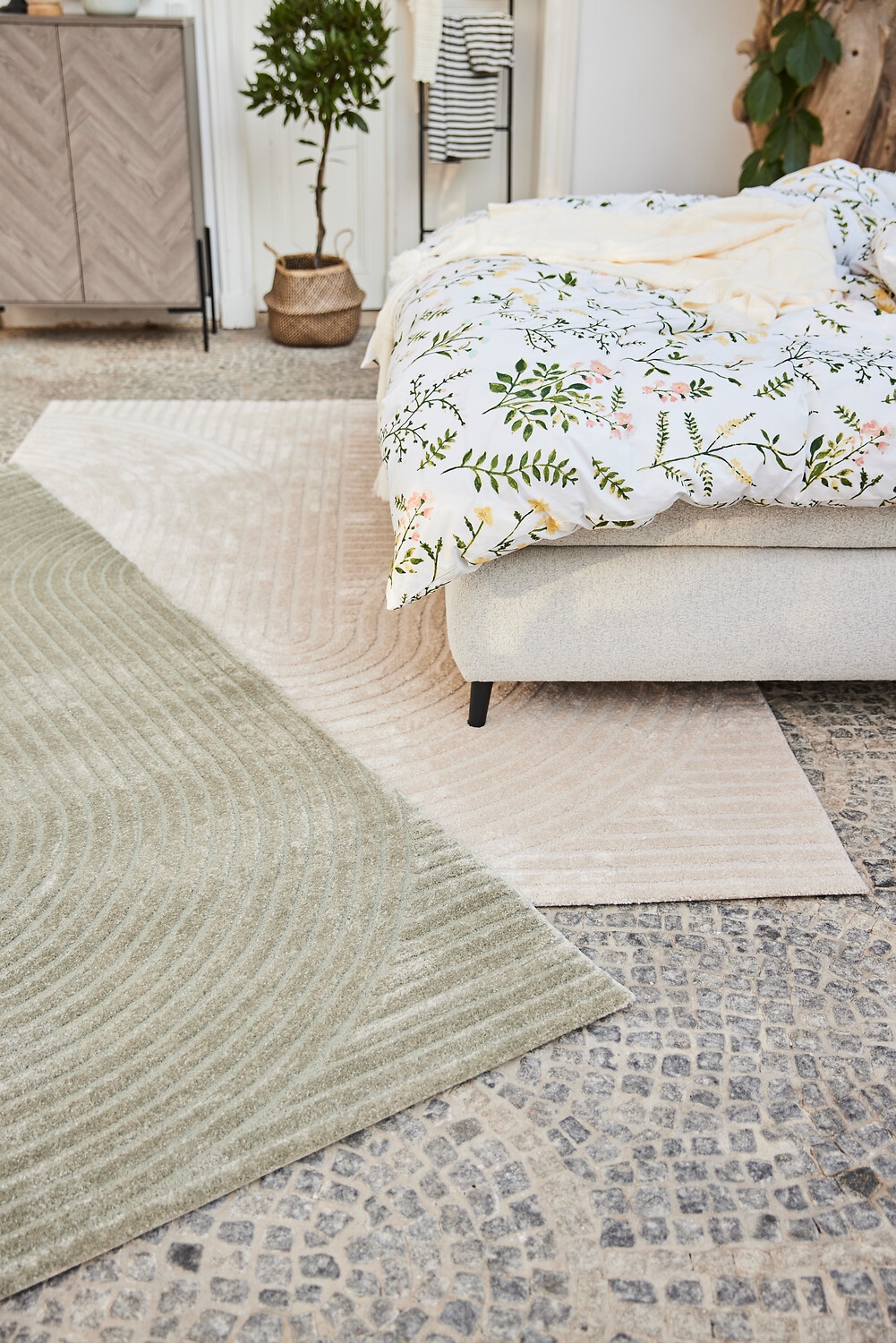 OTTO home Designteppich »Eliaan 3D Optik/Hoch-Tief Effekt« rechteckig 14 mm Höhe hohe Flordichte und angenehm weich, Teppich Wohnzimmer Boho Design