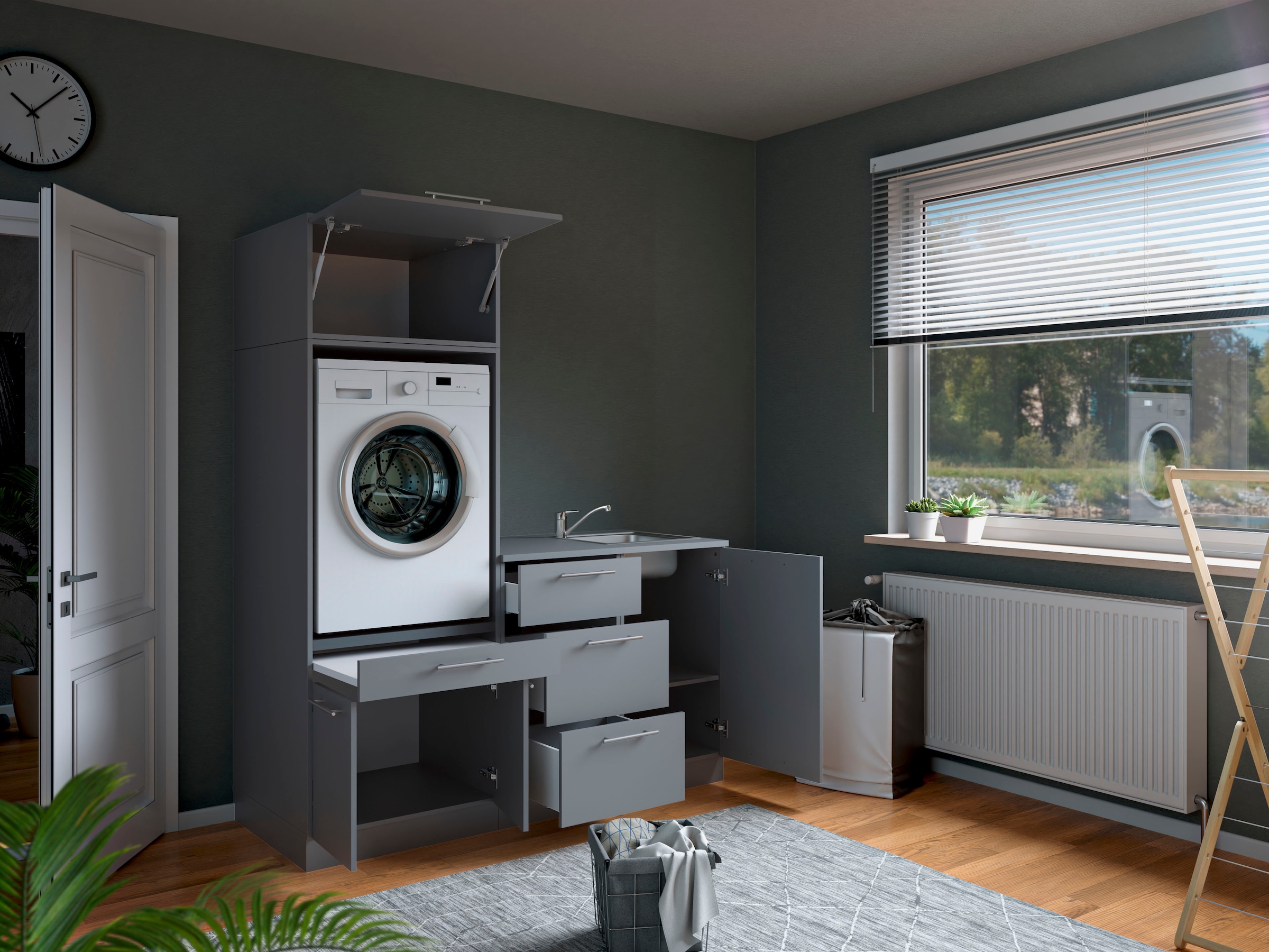 Laundreezy Mehrzweckschrank-Set »Laundreezy, 4-tlg. Mehrzweckschrank-Set B/H/T 168/200/68 cm« 4 Stk. tlg.