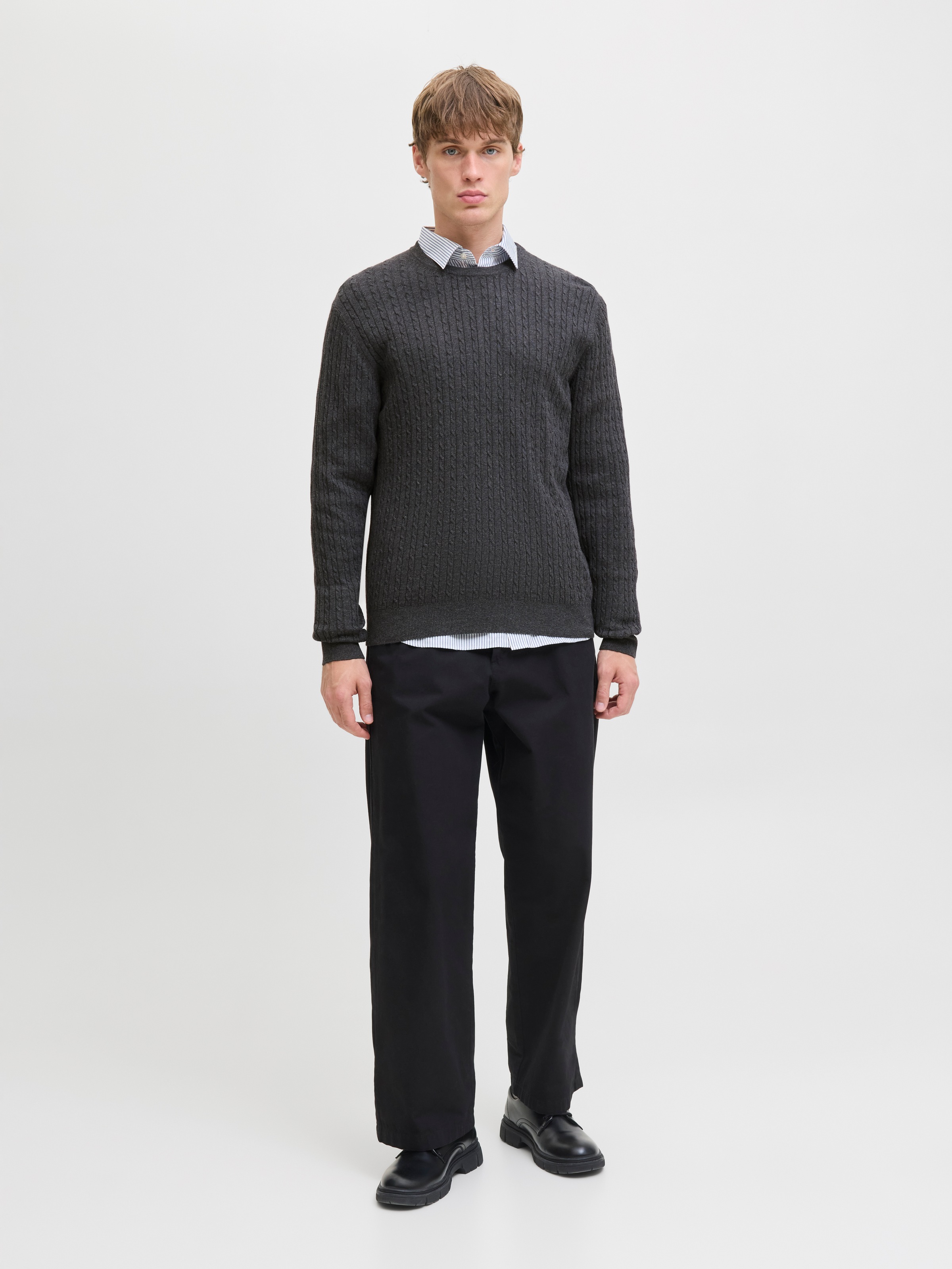 Jack & Jones Strickpullover »JJEEMIL KNIT CABLE CREW NECK NOOS«