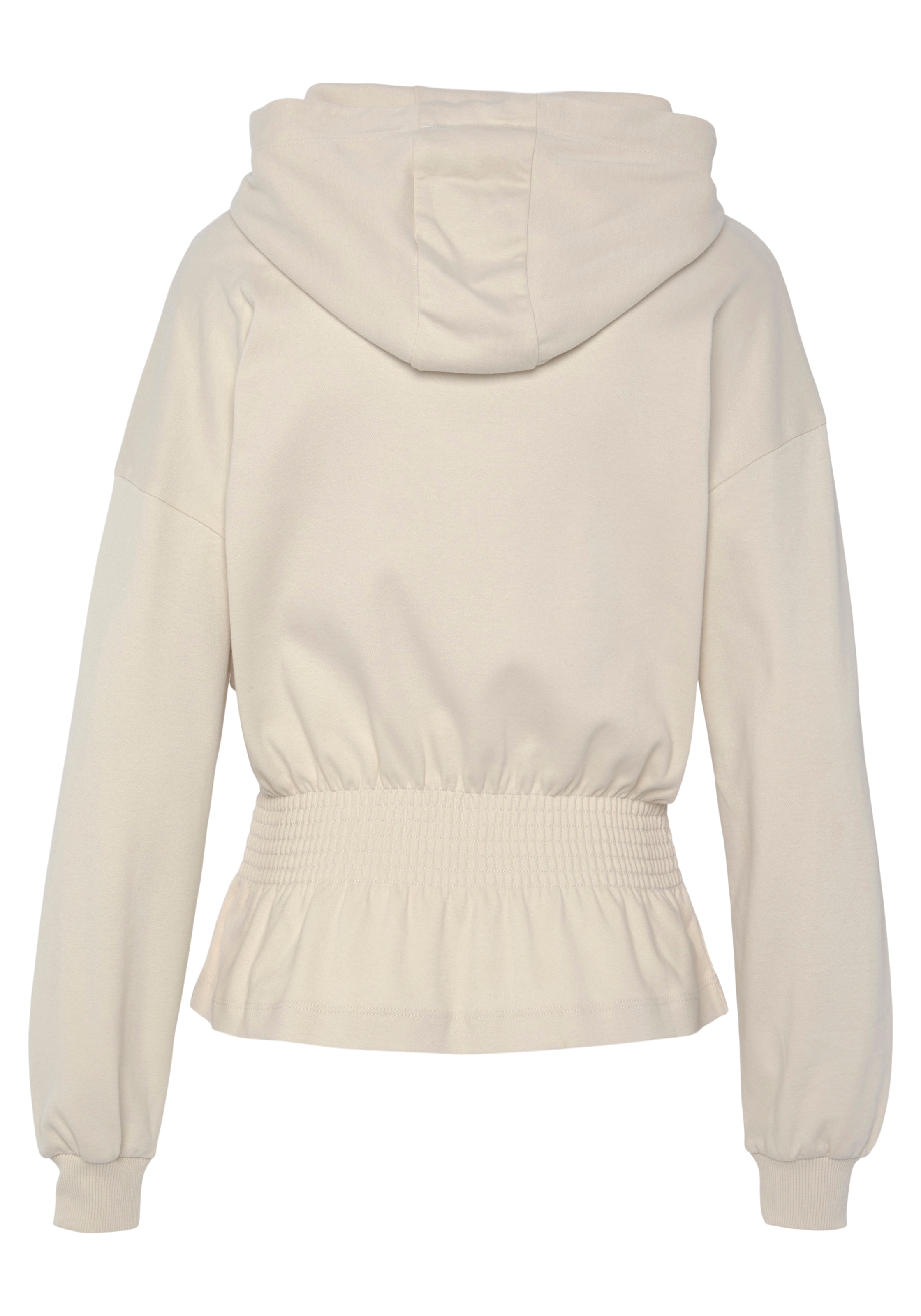 LASCANA Hoodie »-Kapuzensweatshirt«, mit elastischer Raffung in der Taille, Loungewear