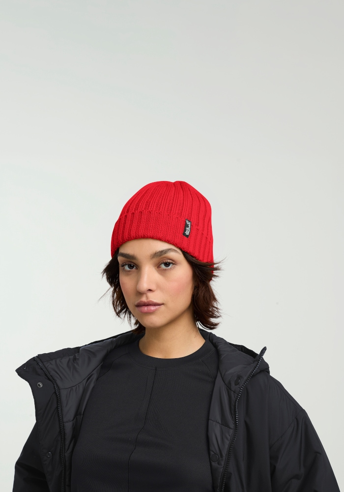 Jack Wolfskin Beanie »RIB KNIT BEANIE« Strickmütze, warm, winddicht