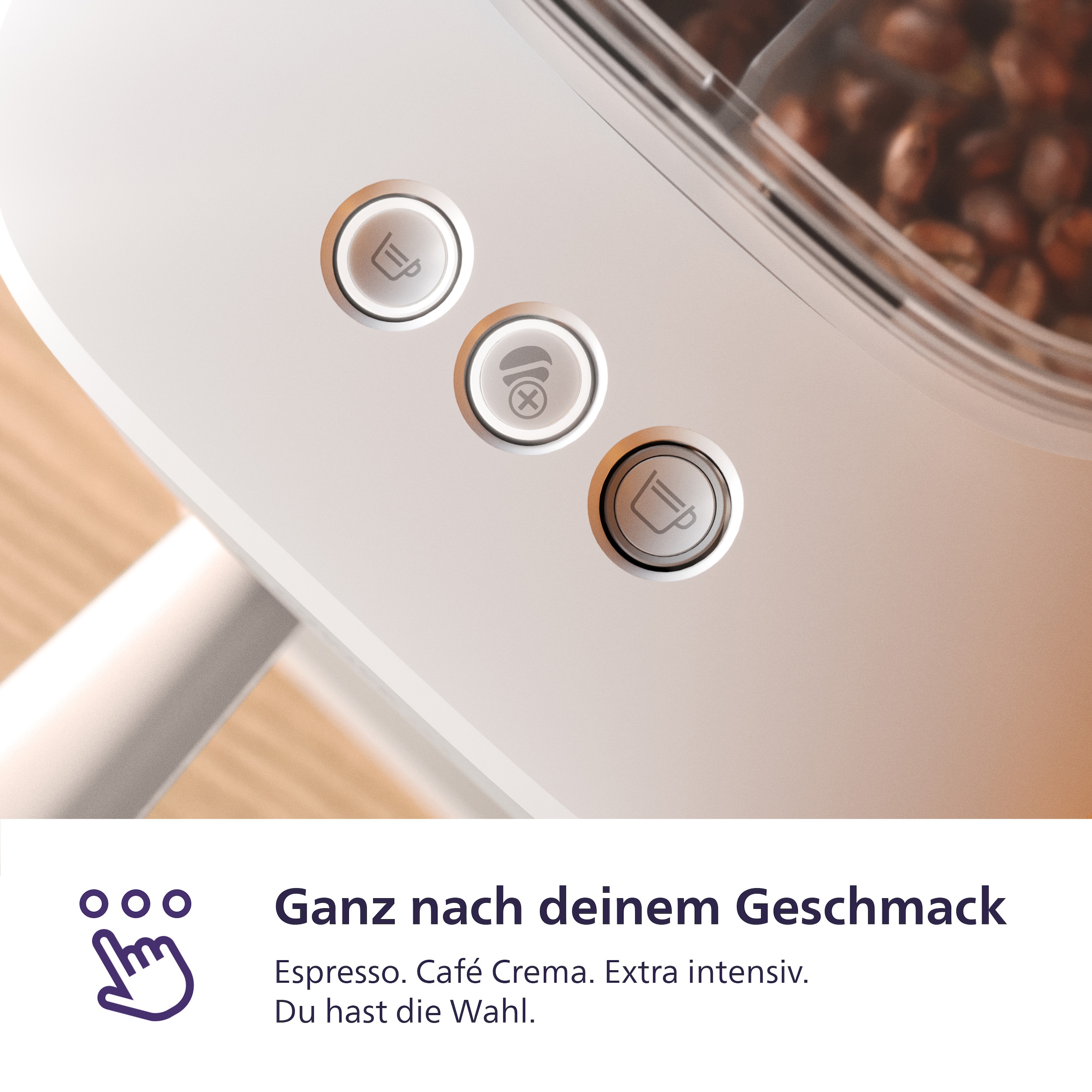 PHILIPS baristina Espressomaschine »mit Bean swap BAR320/00 mit Mahlwerk für ganze Bohnen«, Dualer Bohnenbehälter, Naturweiß​
