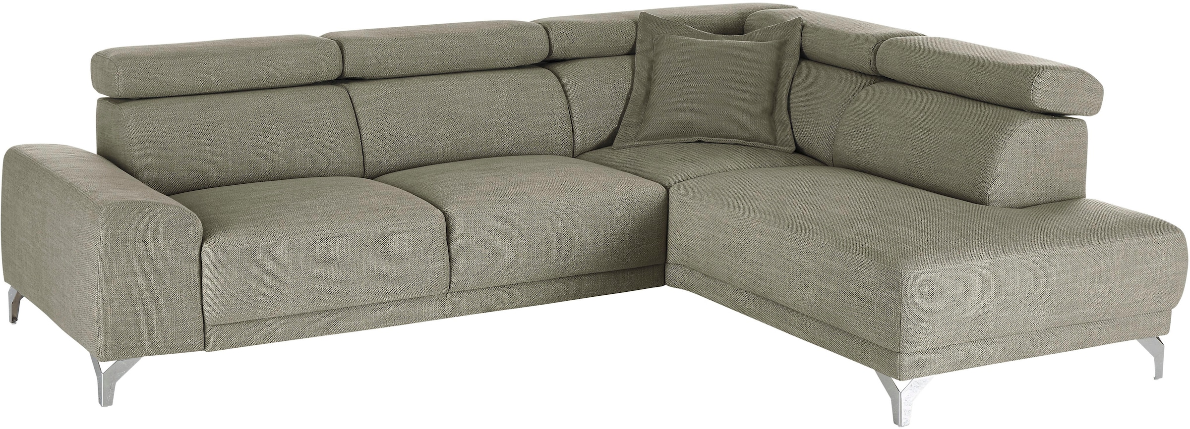 3C Candy Ecksofa »Greve Sofa immer mit manuelle Kopfteilverstellungen, modern, elegant«, wahlweise motorischer Sitzvorzug, bequem und zeitlos, L-Form