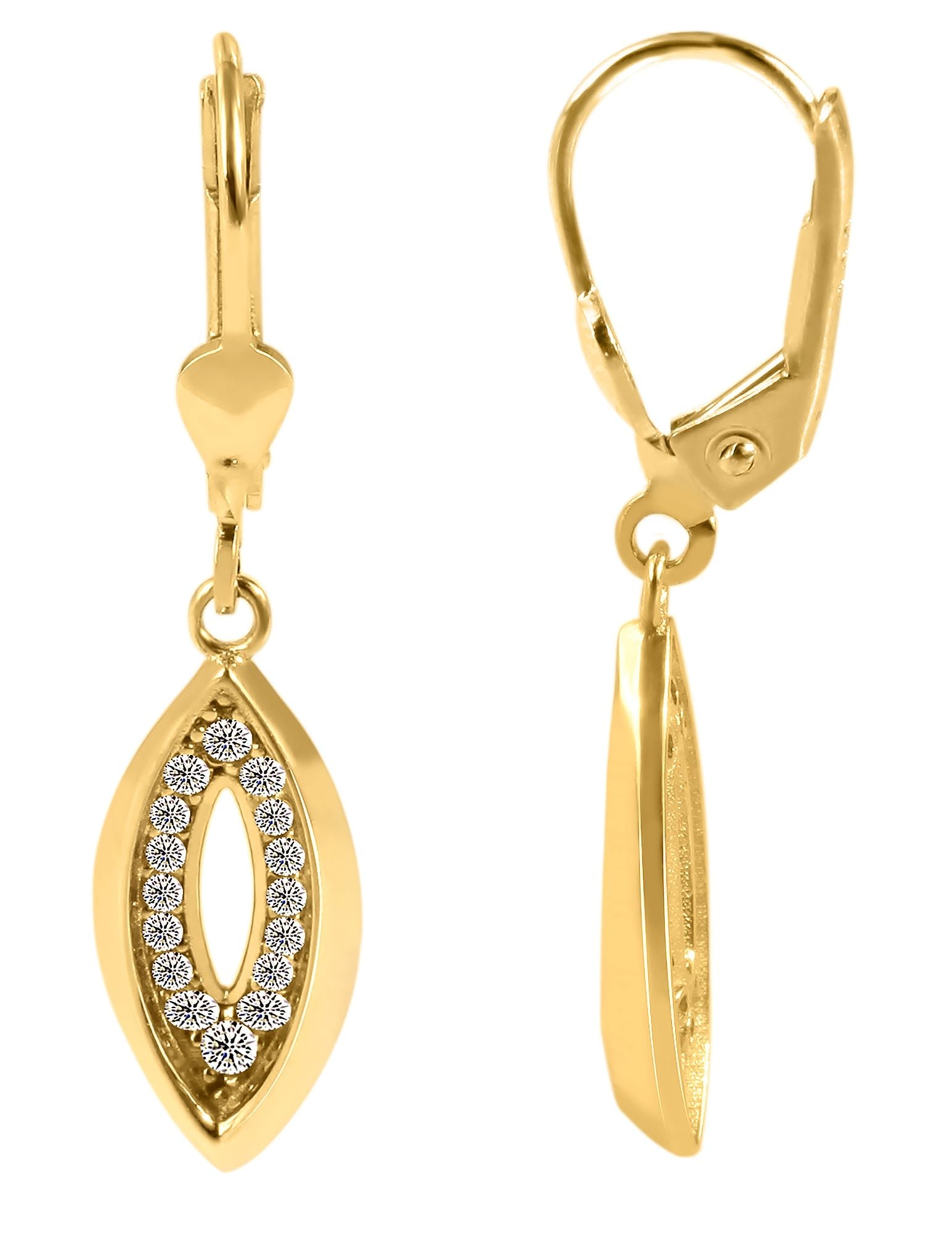 Adelia´s Paar Ohrhänger »Damen Ohrringe ¿ Ohrhänger aus 375 Gold mit Zirkonia«