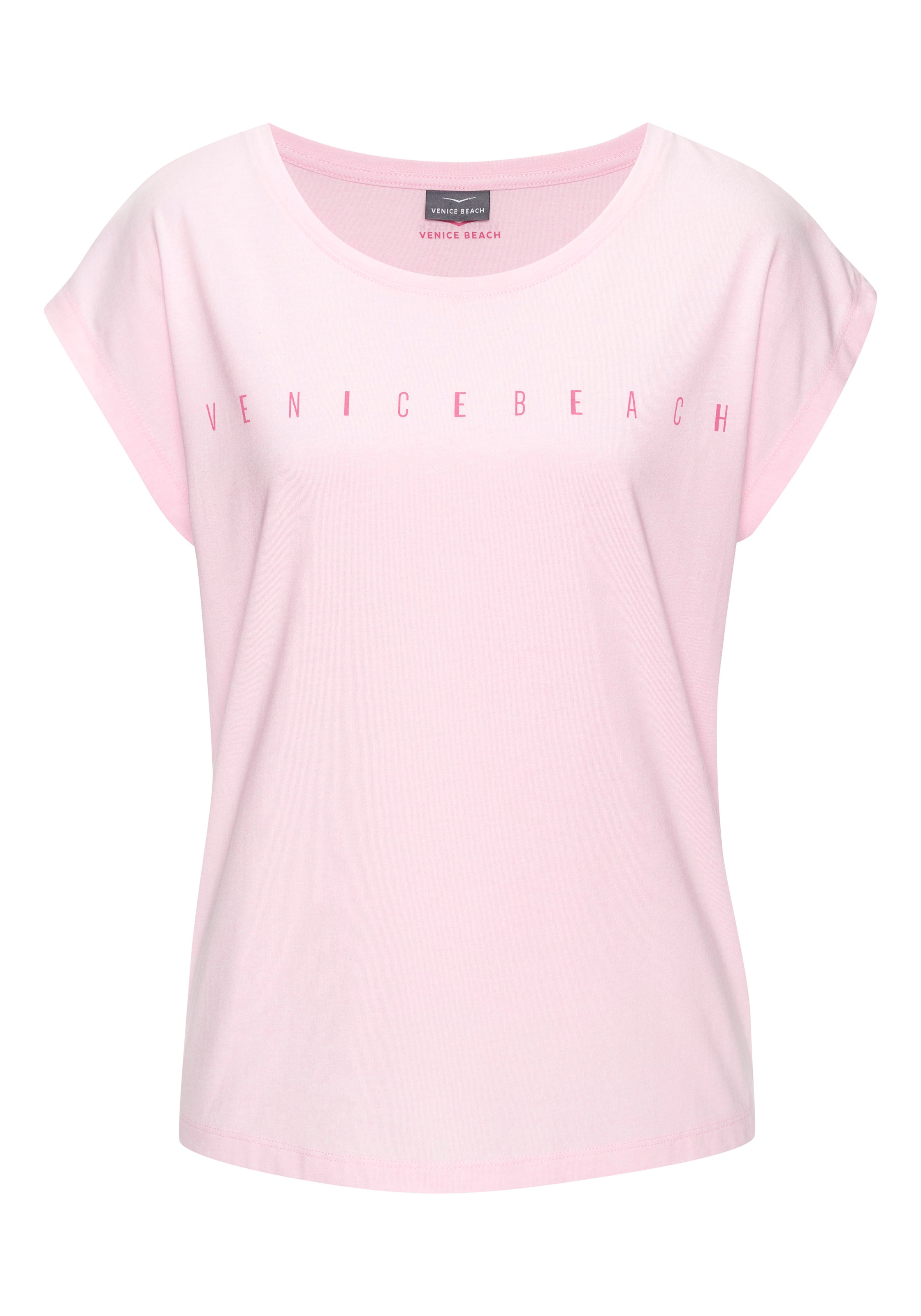 Venice Beach Kurzarmshirt, mit Frontdruck, T-Shirt aus Baumwollmischung, Basic, casual