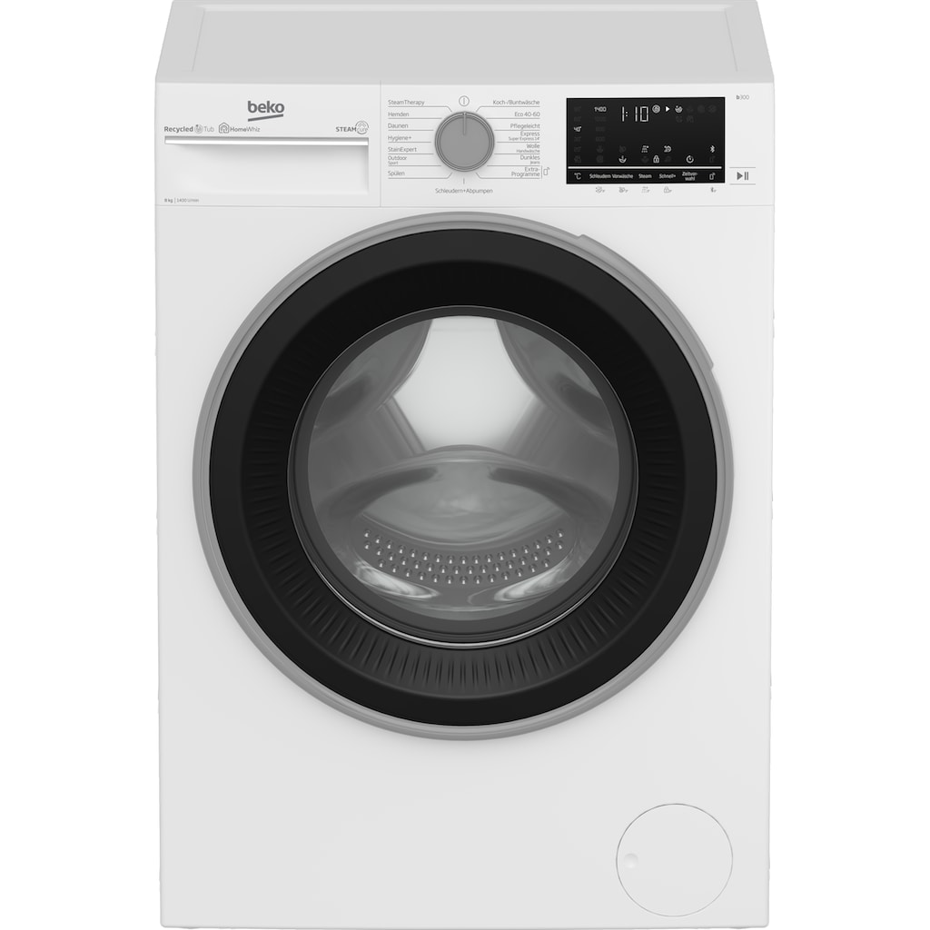 BEKO Waschmaschine, b300, B3WFU58415W1, 8 kg, 1400 U/min