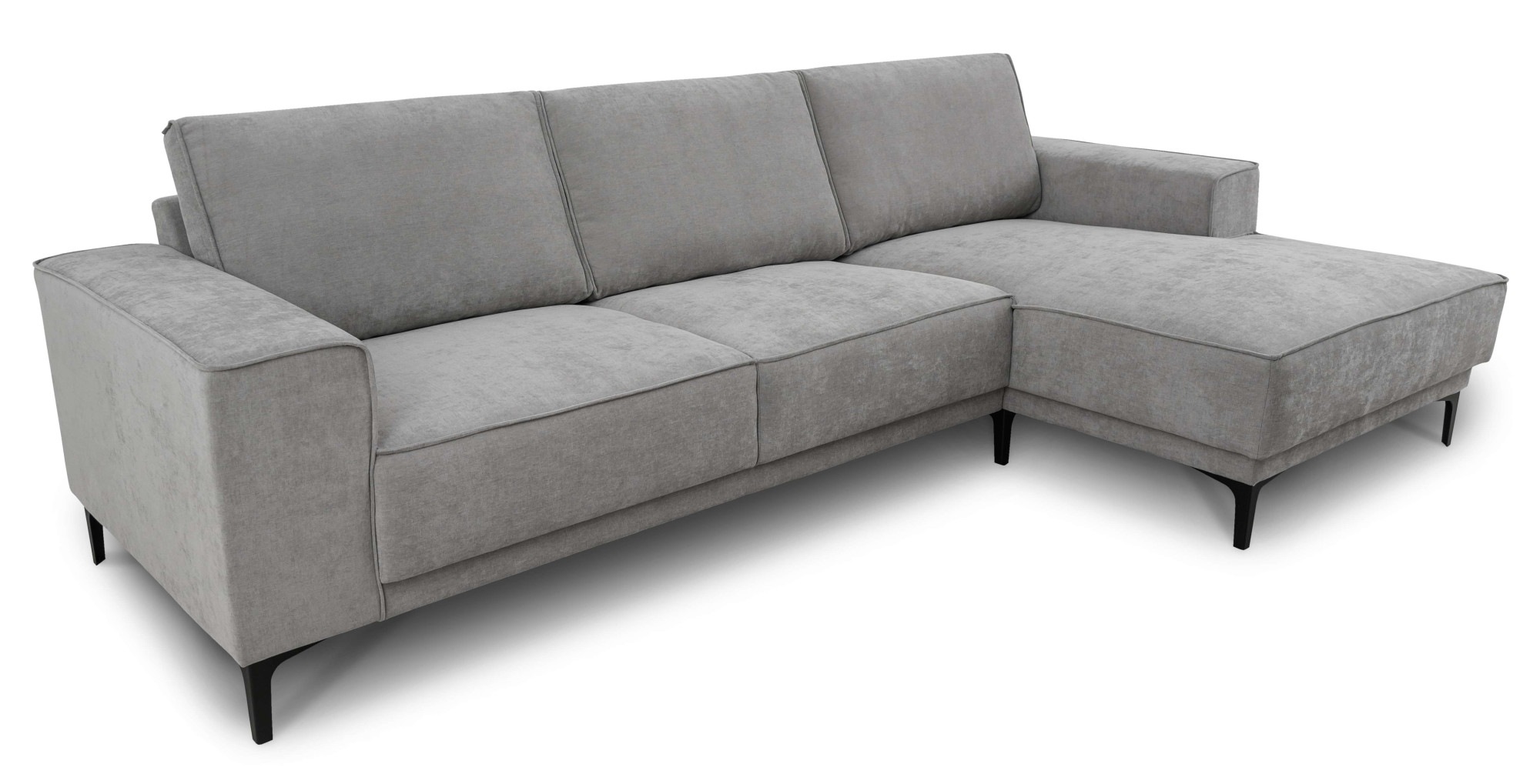 Places of Style Ecksofa »Polsterecke Oland, Struktur, Flachgewebe, Luxus-Microfaser, Boucle«, L-Form, 280 cm, Wellenunterfederung, Skandi-Design, Metallfüße