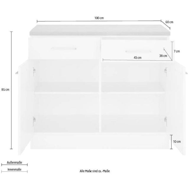 wiho Küchen Unterschrank »Zell«, Breite 100 cm kaufen bei OTTO