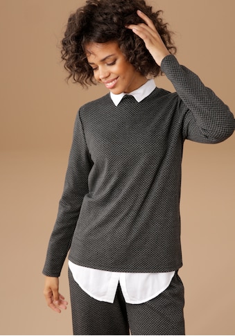 Aniston CASUAL Sweatshirt, mit Hahnentritt- oder Fischgrat-Muster - NEUE KOLLEKTION kaufen