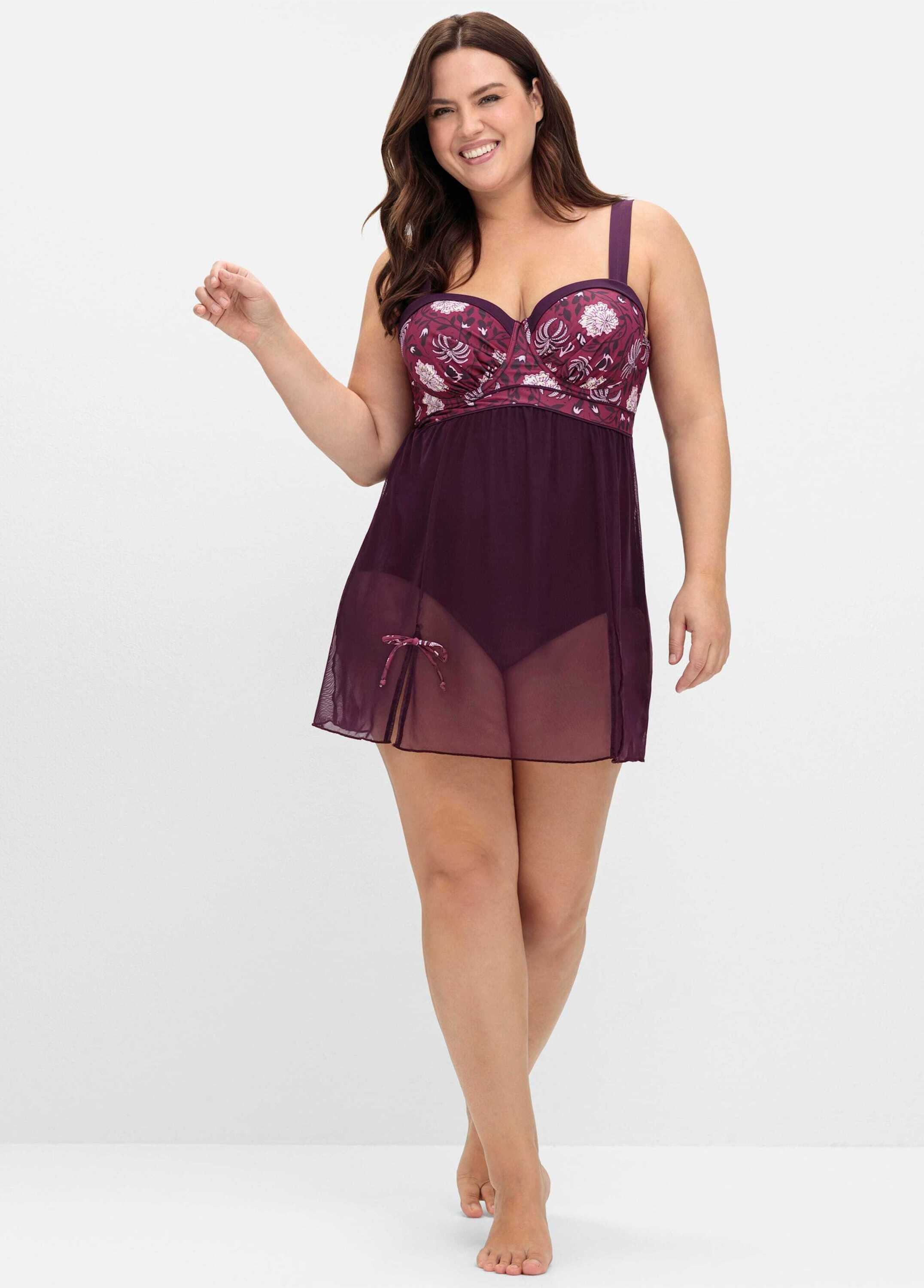 sheego by Joe Browns Tankini »Badekleid Badekleid mit Mesh-Rock«