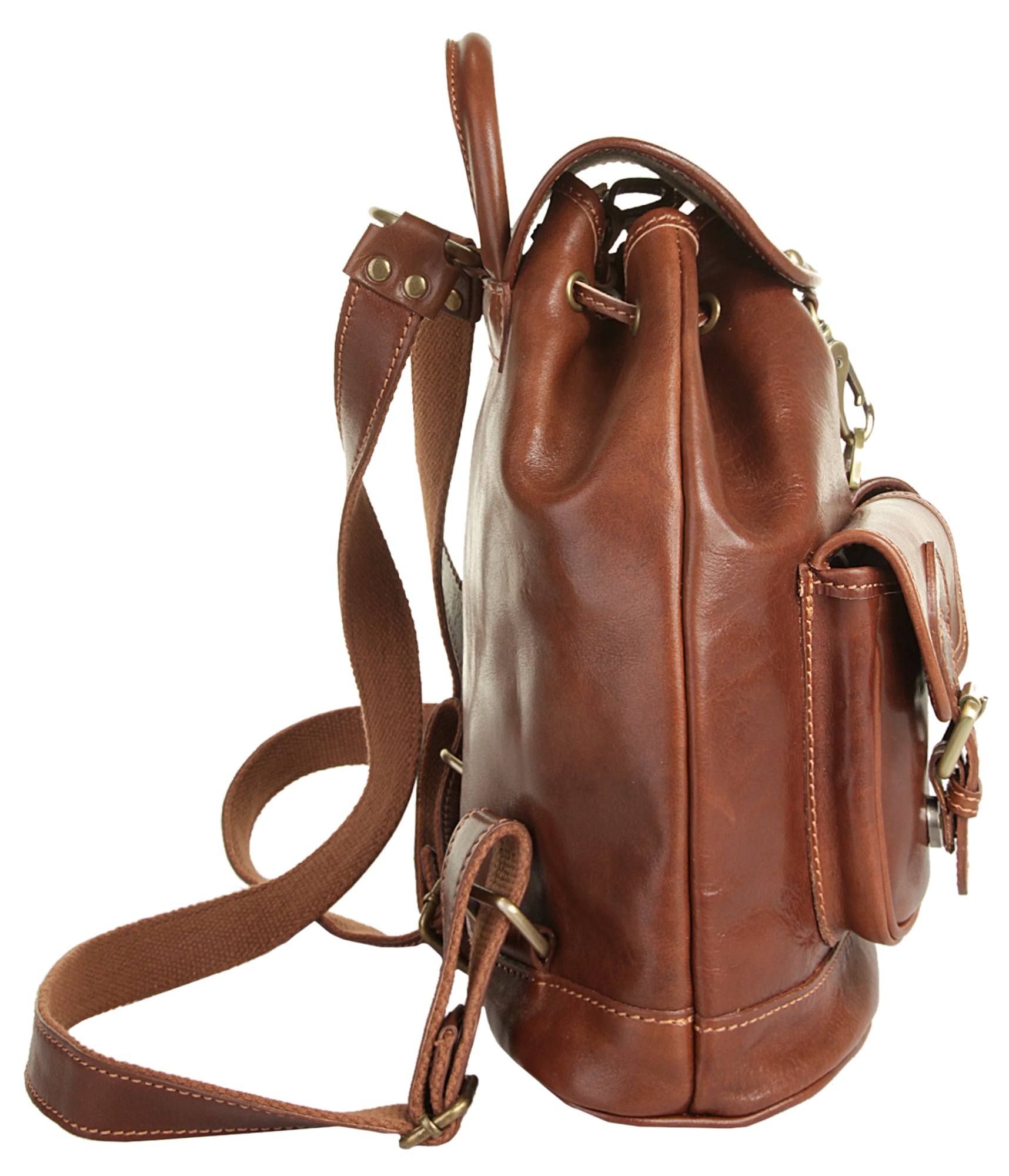 Piké Tagesrucksack, echt Leder, Made in Italy