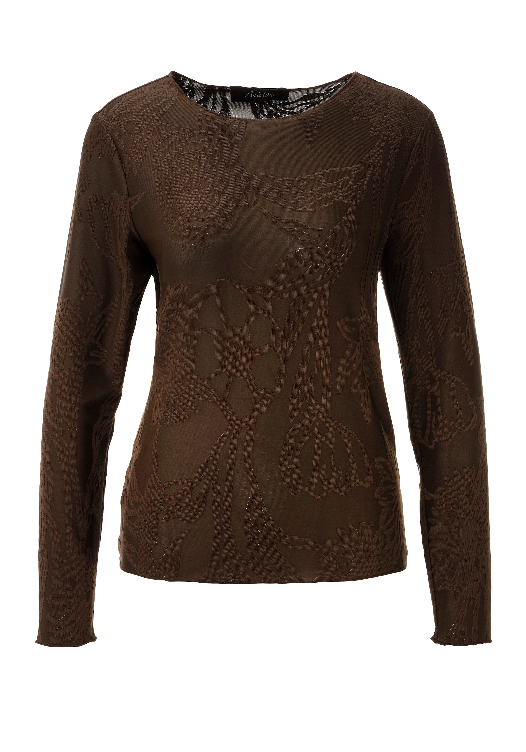 Aniston CASUAL Langarmshirt mit grafischen Blumenmuster - jedes Teil ein Unikat - NEUE KOLLEKTION