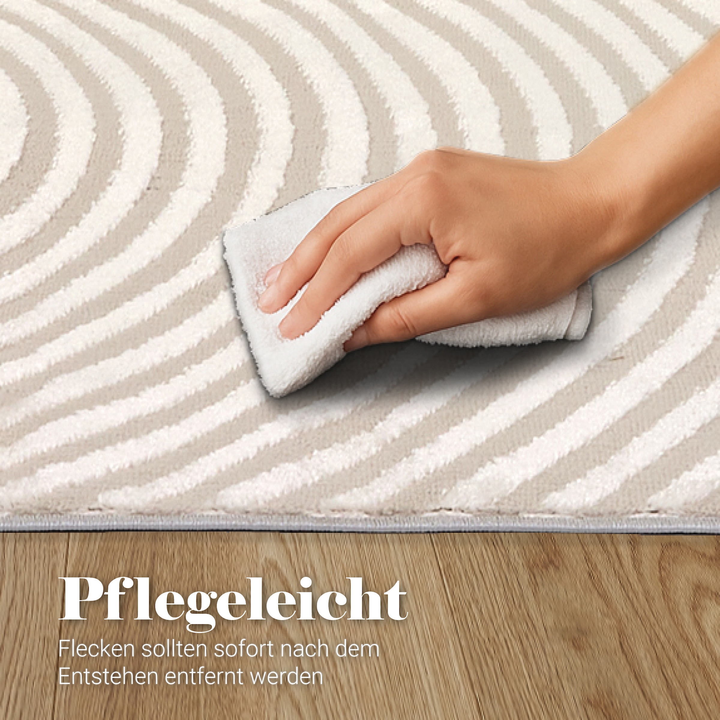 ASTRA Teppich »Jules 253« rechteckig 8 mm Höhe Hoch Tief Struktur, Kurzflor, Wohnzimmer, Schlafzimmer