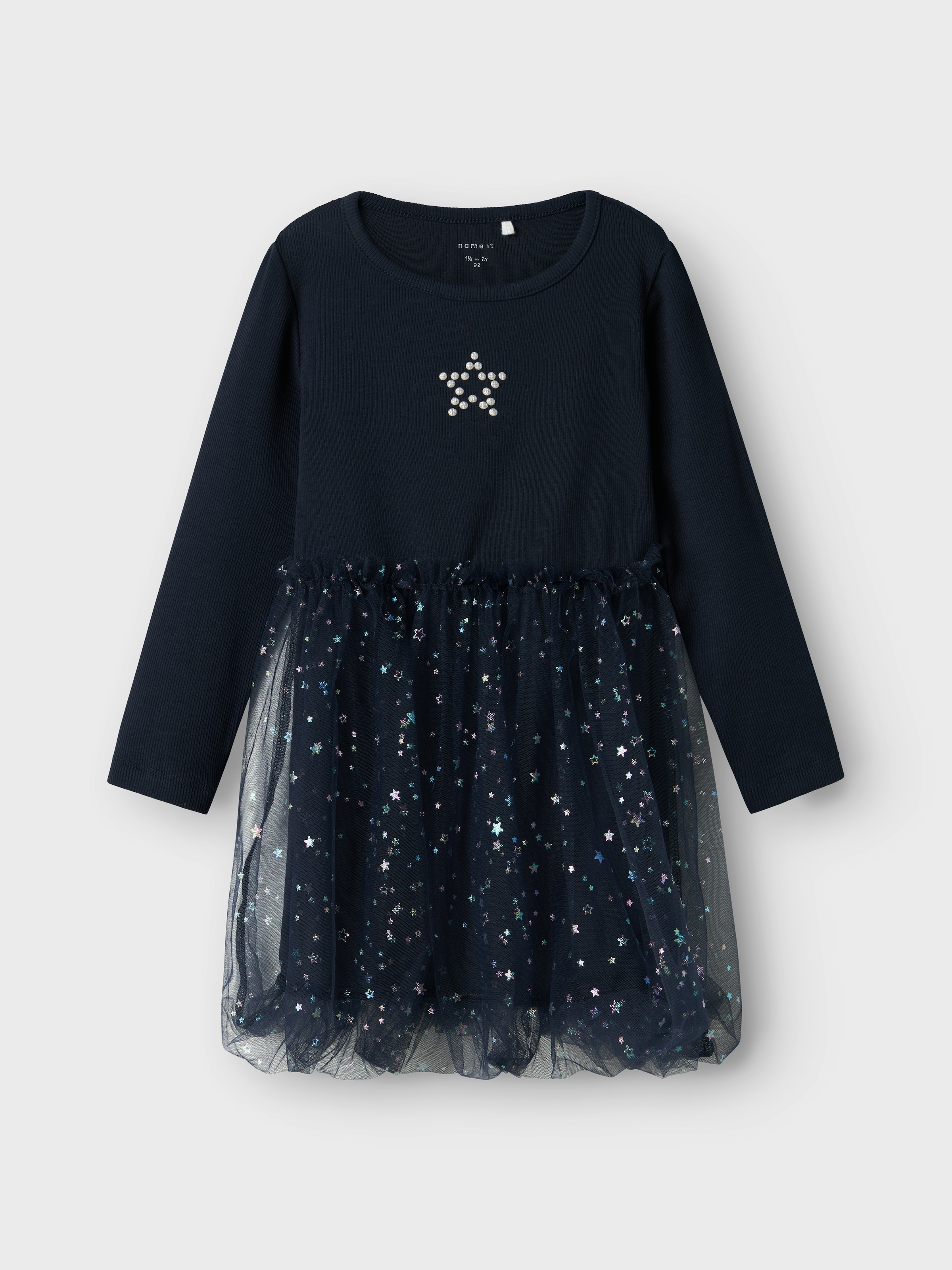 Name It Mädchen Tüllkleid »NMFRARANA LS DRESS PB« in blau, Größe 122
