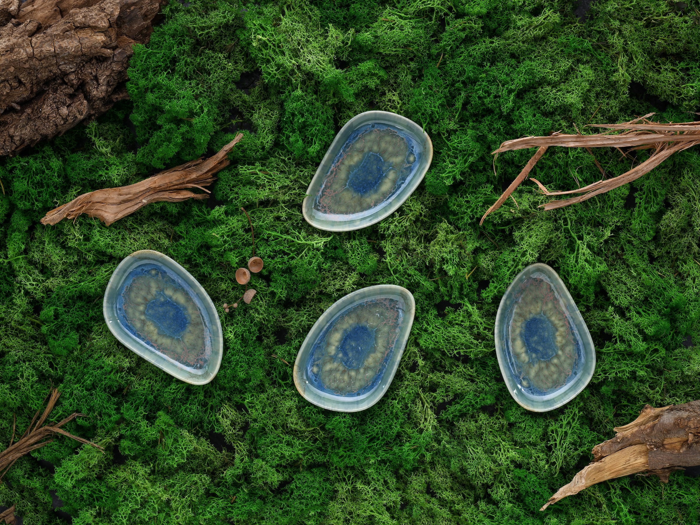 CreaTable Schale »Yuki« 4 Stk. aus Steinzeug Beilagenschale, reaktiver Digitaldruck