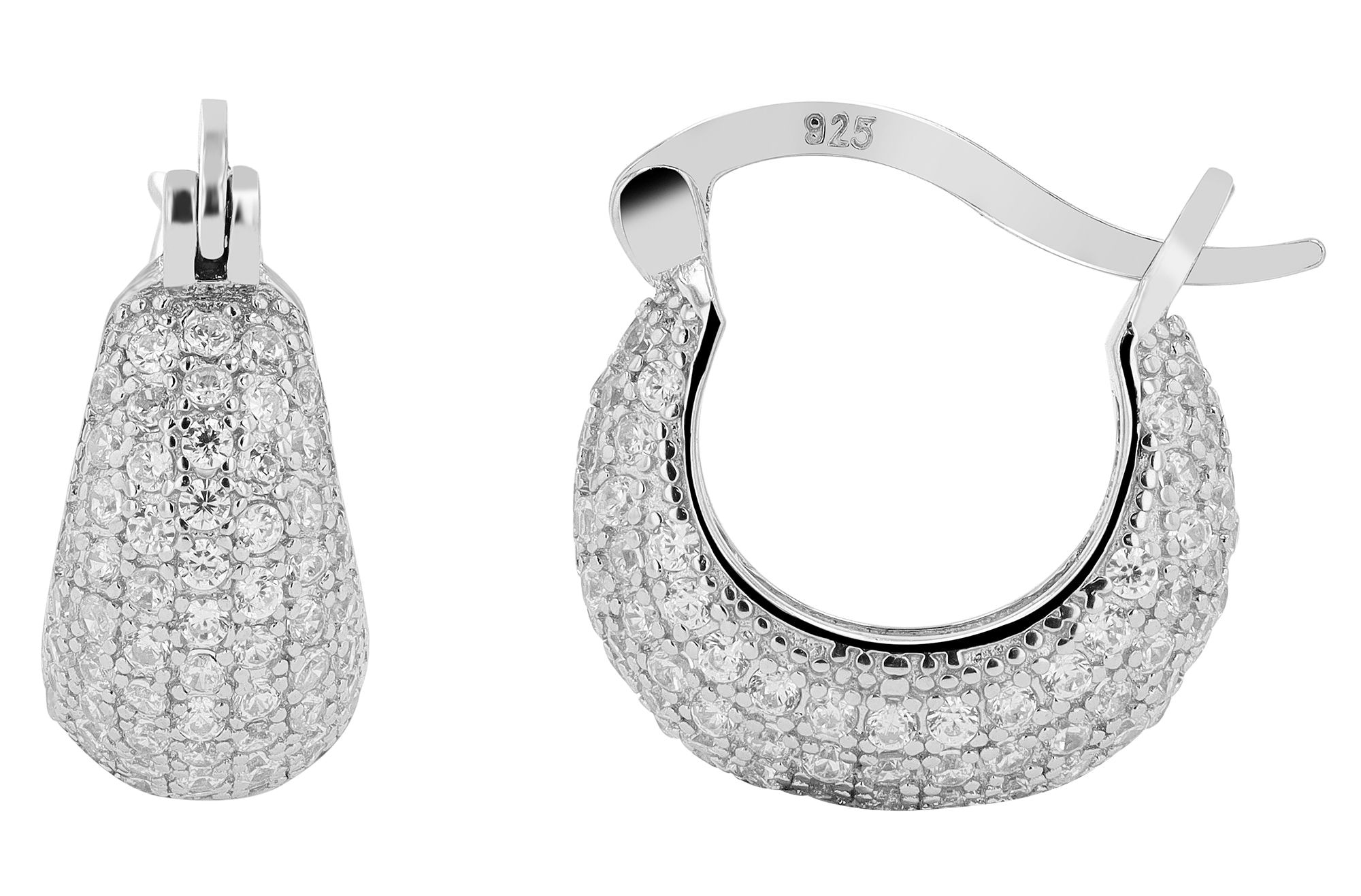 Adelia´s Paar Creolen »Damen Ohrringe ¿ Creole aus 925 Silber mit Zirkonia«