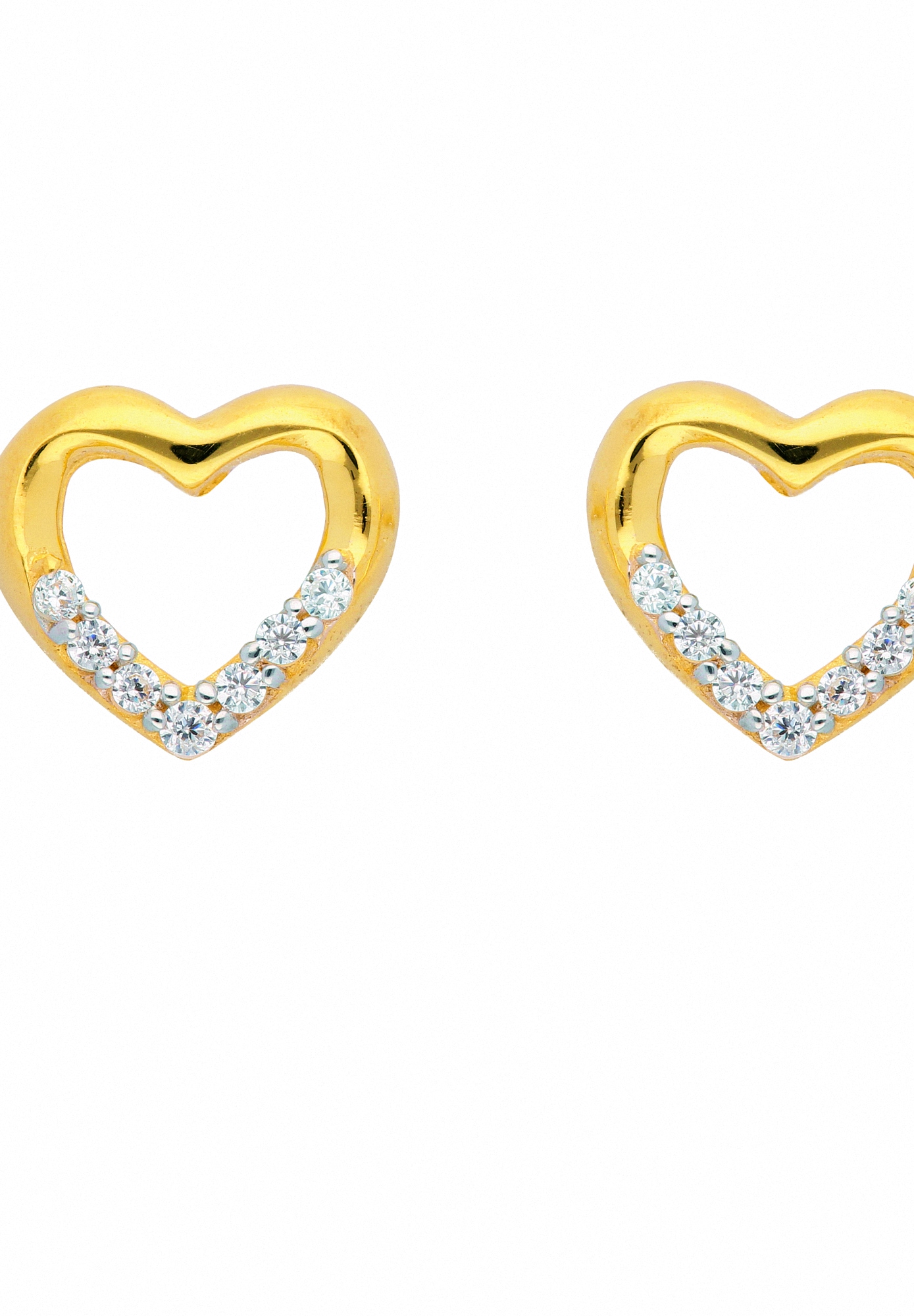Adelia´s Paar Ohrstecker »585 Gold Ohrringe  Ohrstecker Herz mit Zirkonia«