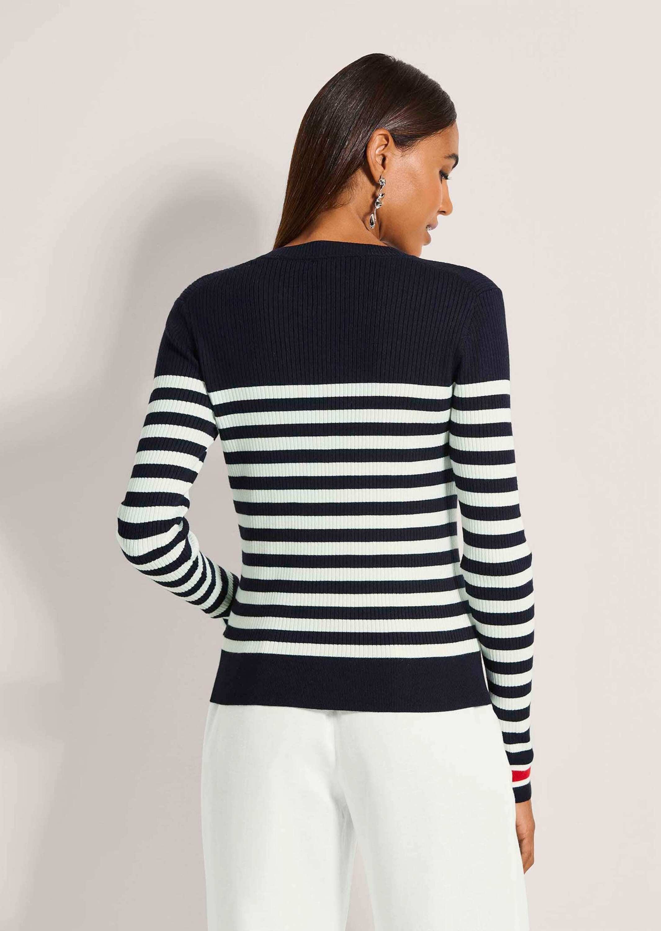 MADELEINE Longpullover »Streifenpullover Feinstrickpullover mit Streifenmuster«