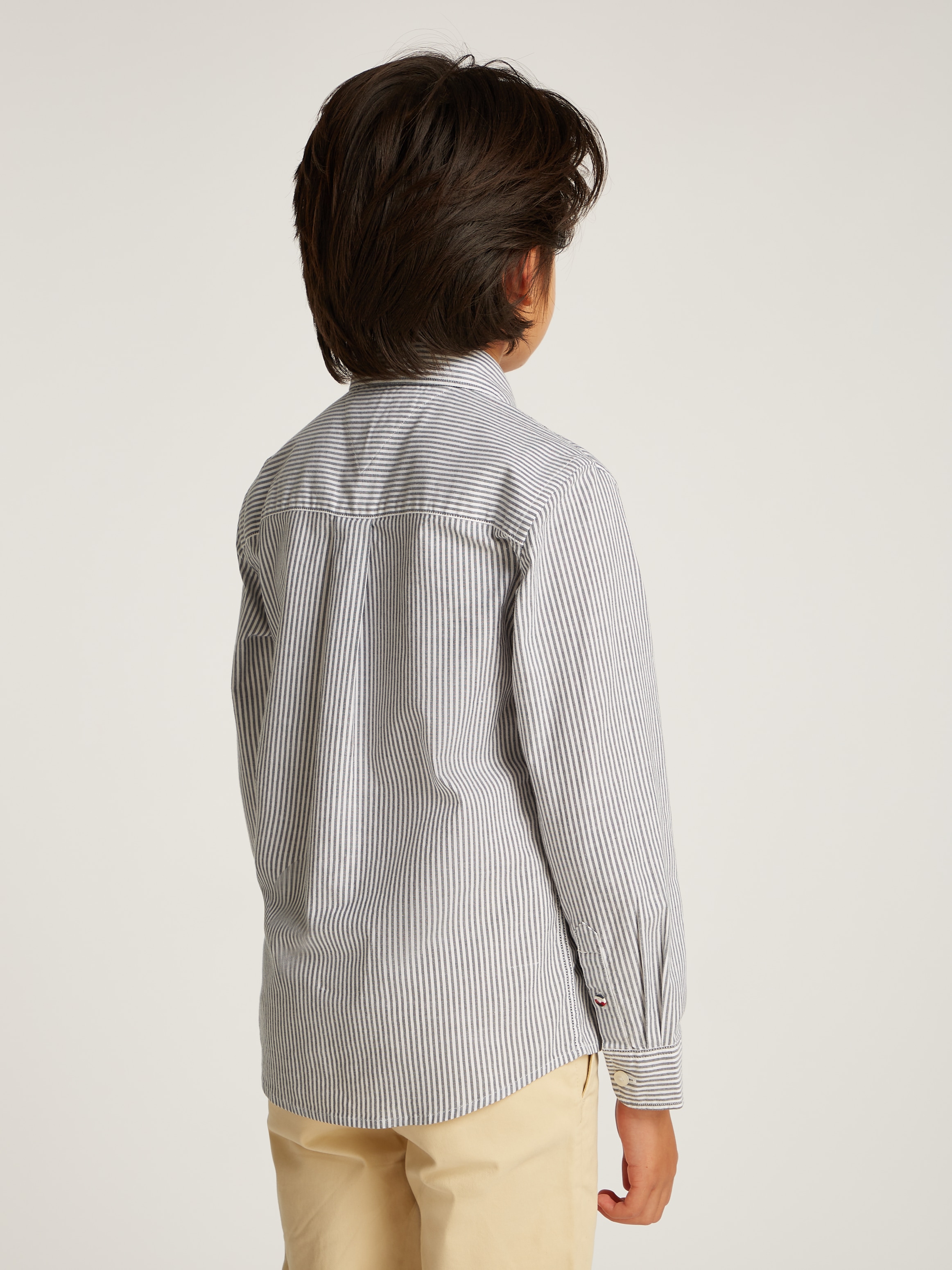 Tommy Hilfiger Langarmhemd Button-Down-Kragen, elastische Baumwoll-Qualität, Kinder bis 16 Jahre