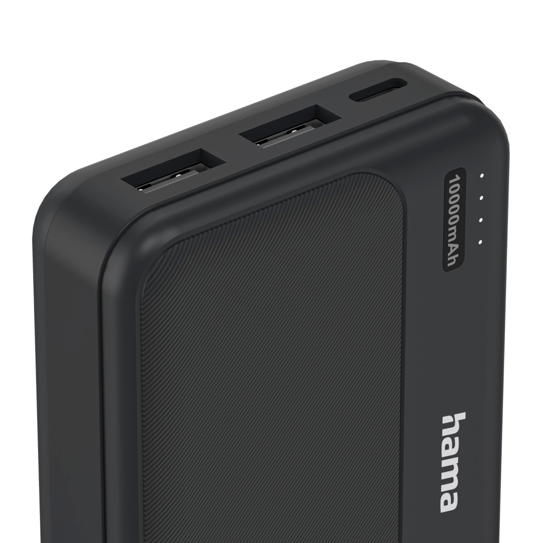 Hama Powerbank »Powerbank 10000 mAh mit 2x USB-A und USB-C Anthrazit« Fast Charge, LED-Kapazitätsanzeige, 2x USB-A, Schutzfunktionen