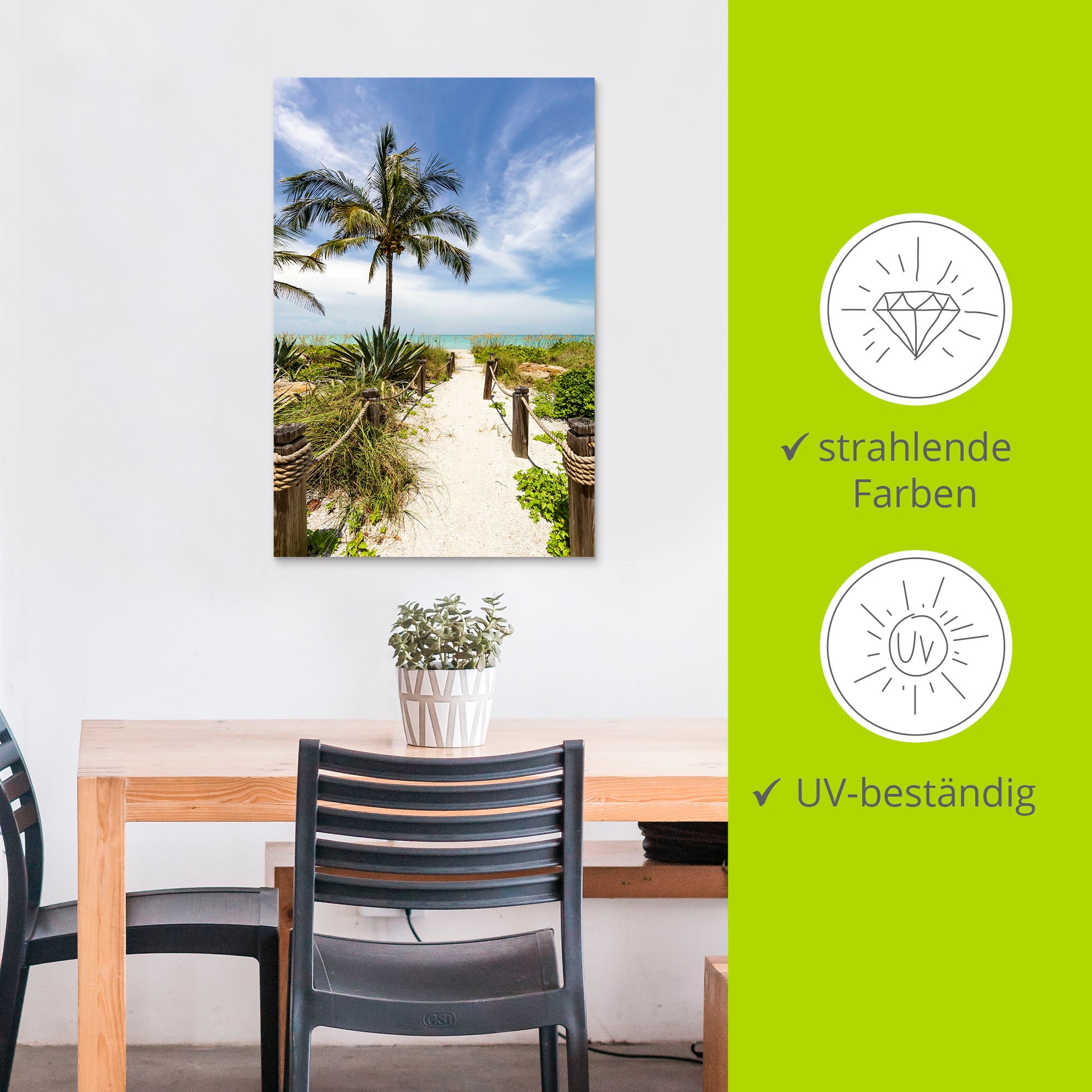 Artland Wandbild »Weg zum Strand II«, Strandbilder, (1 St.), als Alubild, Outdoorbild, Poster, Wandaufkleber in verschied. Größen