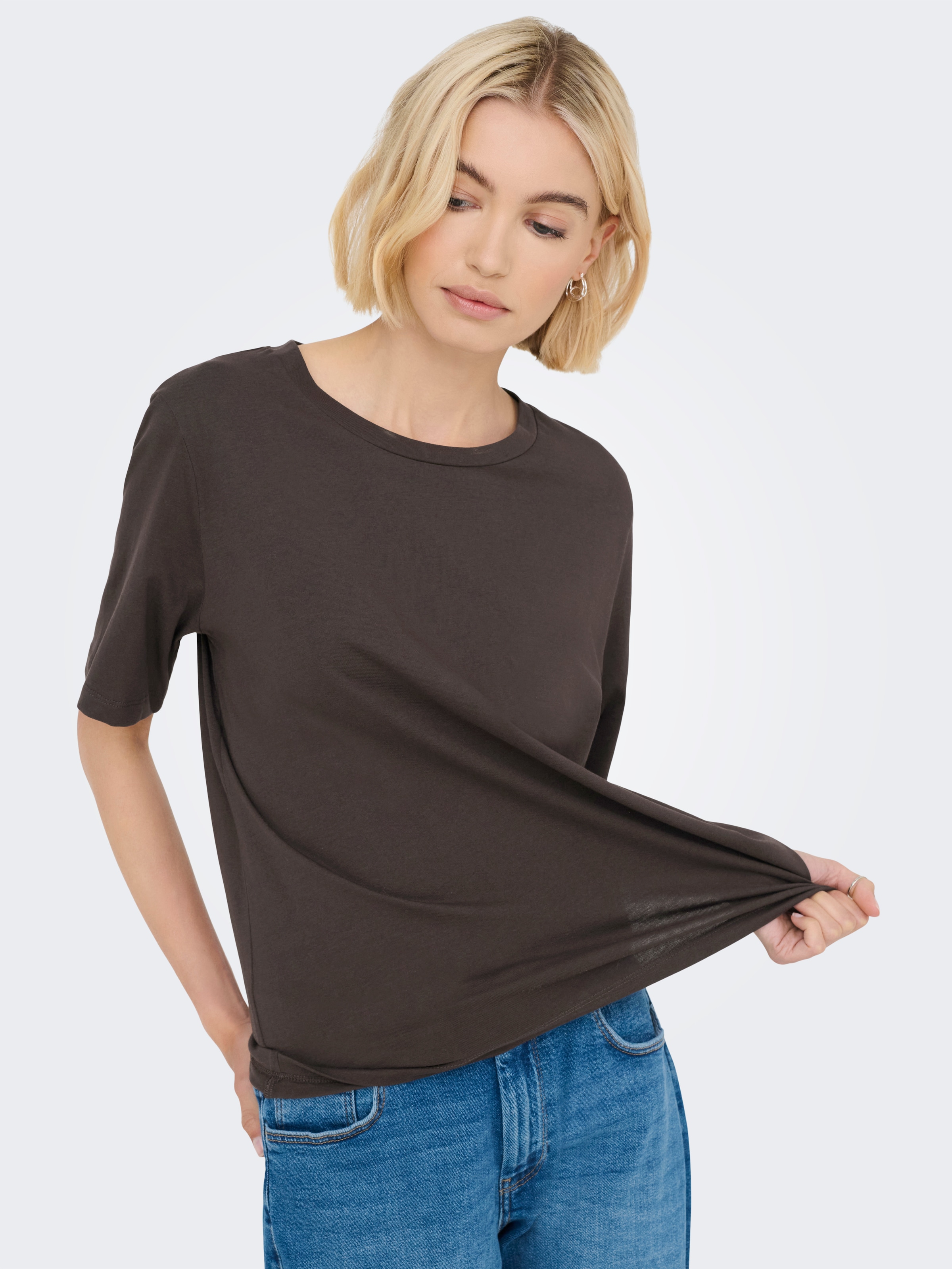 ONLY Kurzarmshirt »ONLONLY – Doppelpack T-Shirts für Alltag und Freizeit«, (Packung, 2 tlg.), regular fit, Jersey, Baumwolle, Rundhals, unifarben