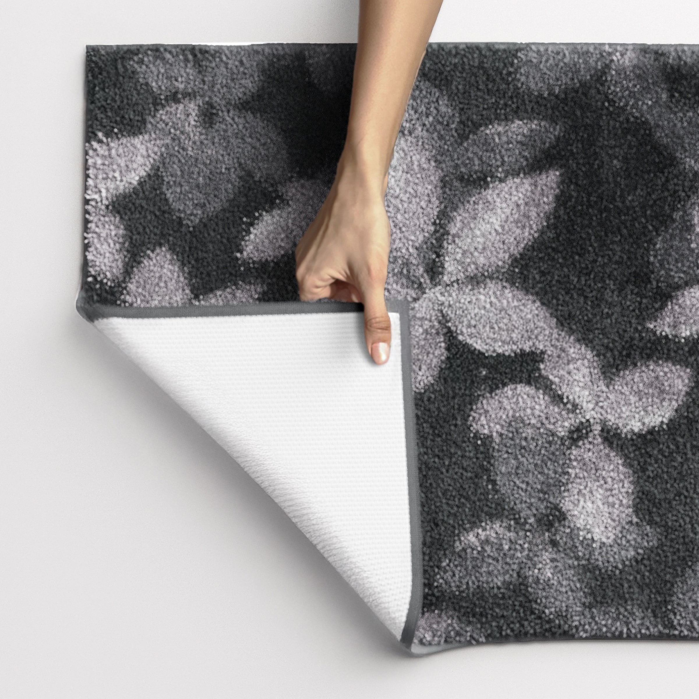 Grund Badematte »Umbria« Höhe 20 mm rutschhemmend beschichtet fußbodenheizungsgeeignet Modernes Blättermuster in Black oder Taupe,  5 Jahre Garantie