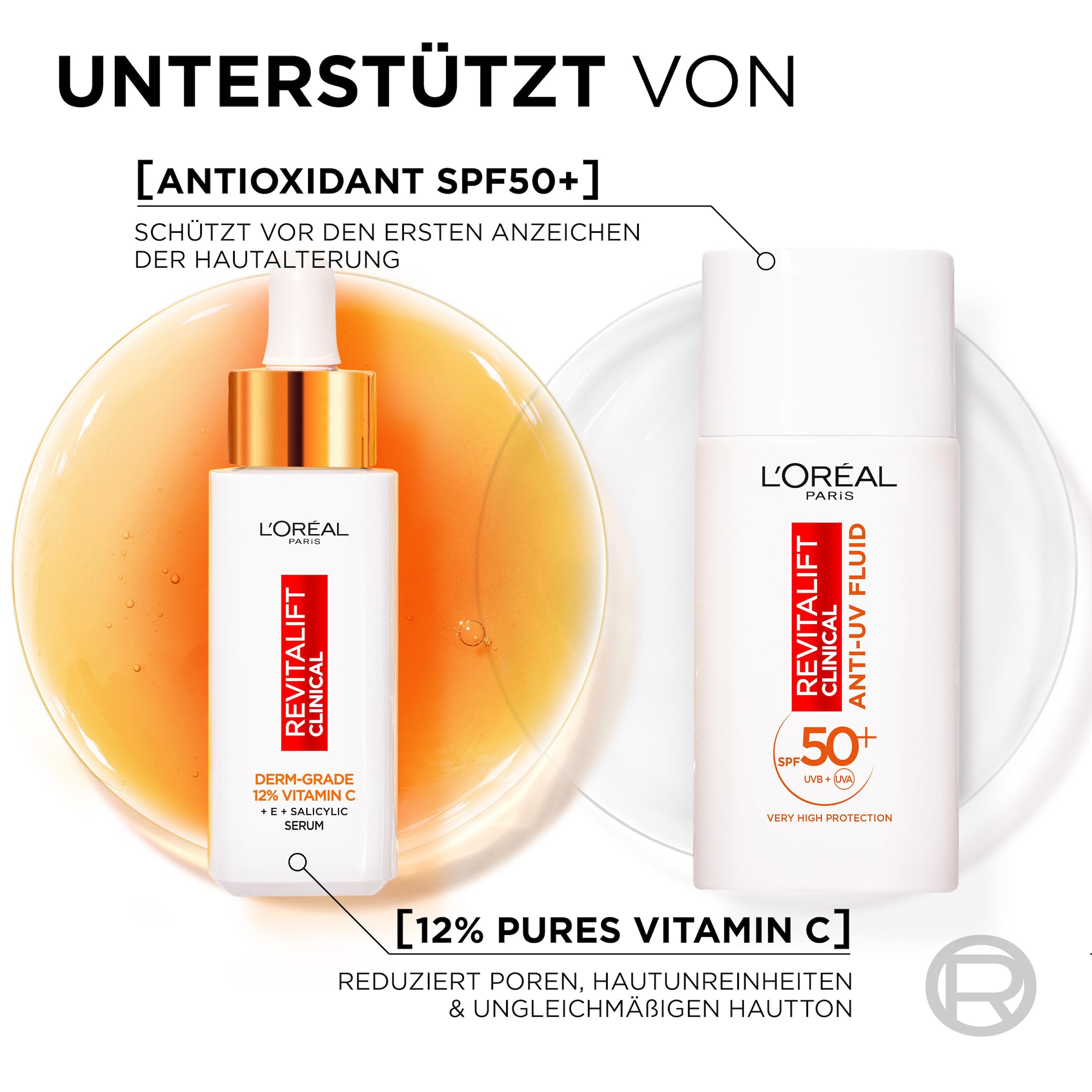 L'ORÉAL PARIS Gesichtspflege-Set »REVITALIFT VITAMIN C POWER DUO« LSF 50, beugt Fältchen und Pigmentflecken vor