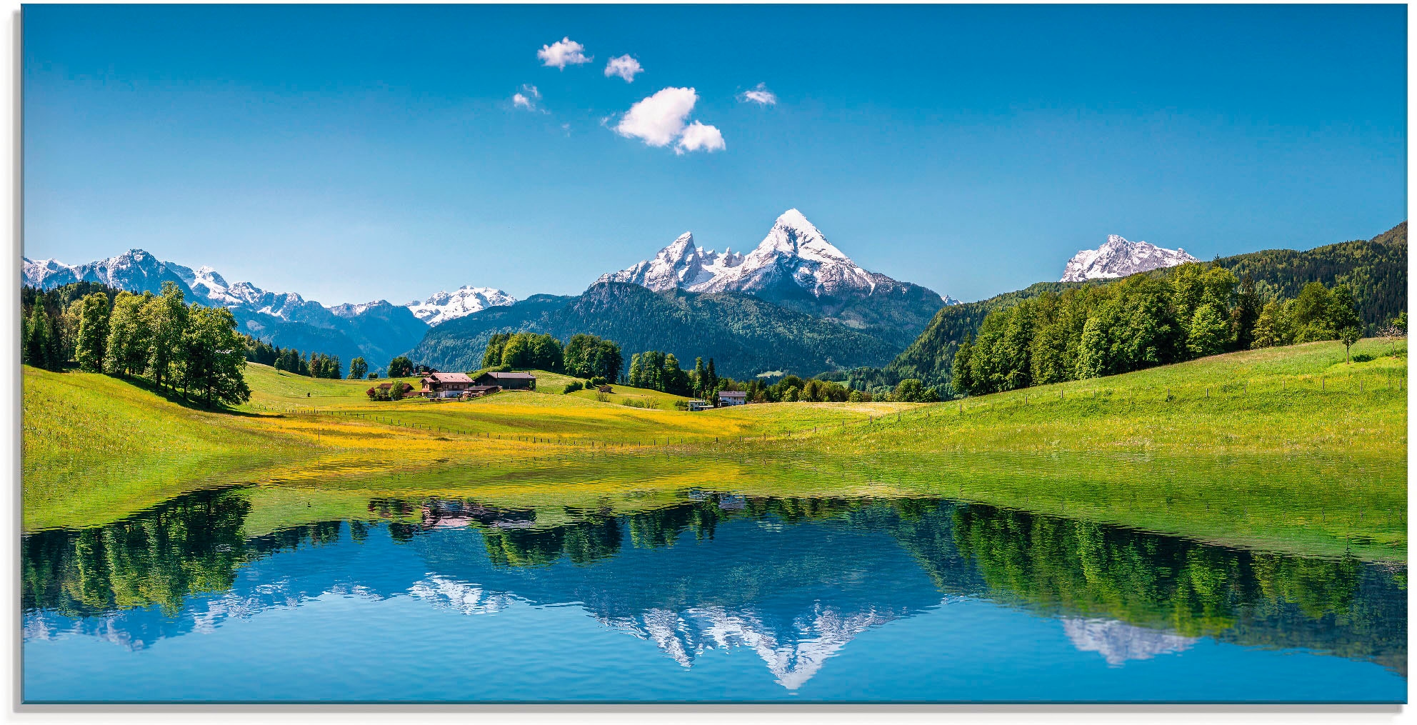 Artland Glasbild »Landschaft in den Alpen«, Berge, (1 St.), in verschiedenen Größen