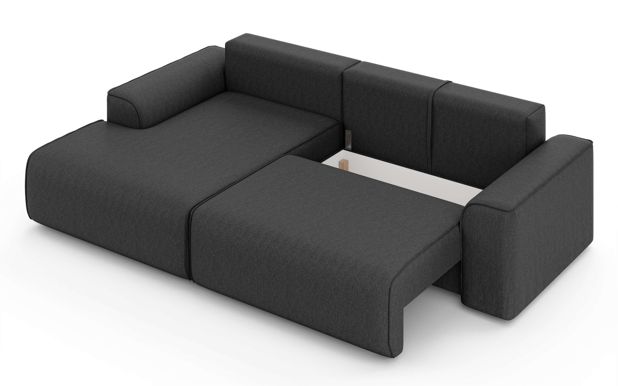 Home affaire Ecksofa »Santenay mit Bettfunktion und Bettkasten, Maße: B/T/H 266/164/90 cm« L-Form mit Wellenfederung, Schlaffläche: 140x213 cm, auch in Cord