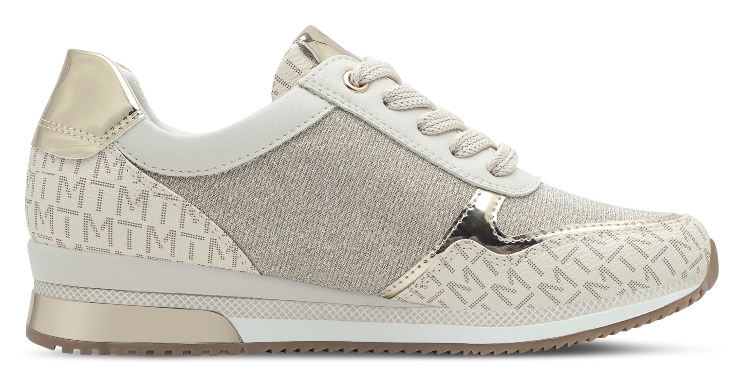 MARCO TOZZI Keilsneaker, Freizeitschuh, Halbschuh, Schnürschuh mit Logoprint
