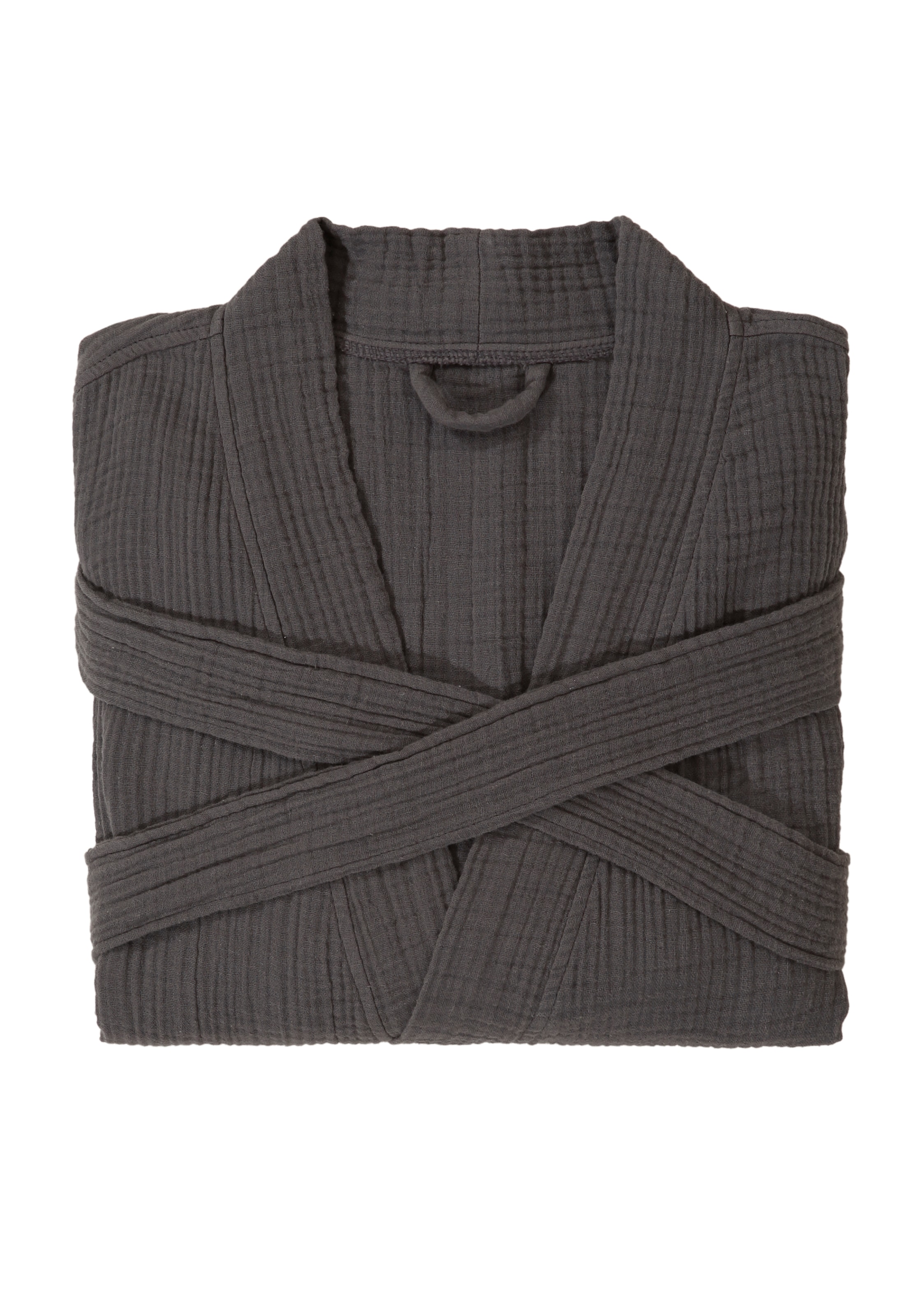 OTTO home Bademantel »Juna Musselin, ideal für Sauna & Spa, Hotelbademantel, Morgenmantel« 1 Stk. modern, leichte Qualität, 100% Baumwolle