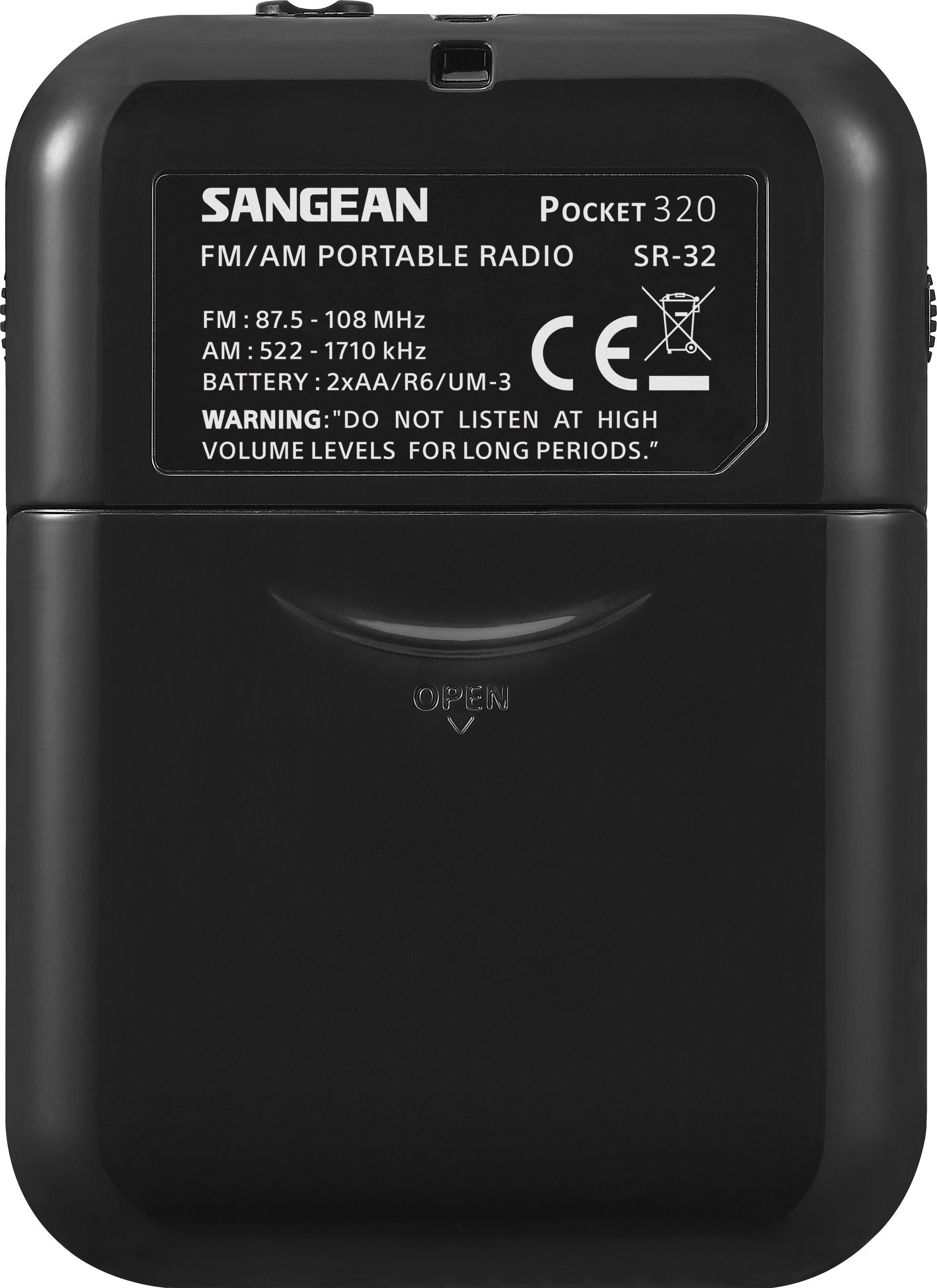 Sangean Radio »SR-32 (Pocket 320)«, (FM-Tuner-AM-Tuner), Ohrhörer im Lieferumfang