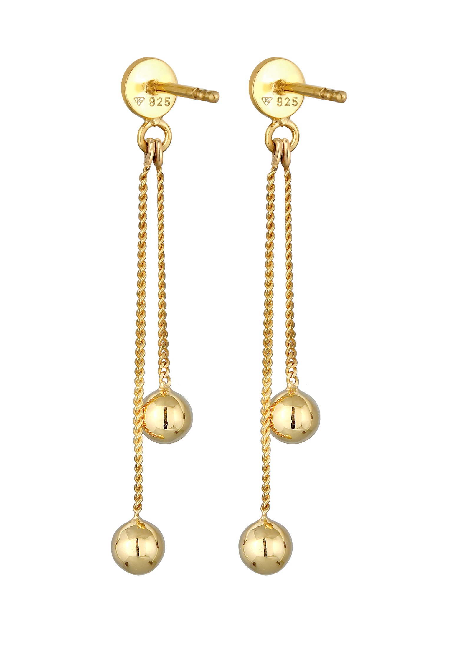 Elli Paar Ohrhänger »Ohrringe Stecker Plättchen Kugel Kette Geo Style 925 Silber«