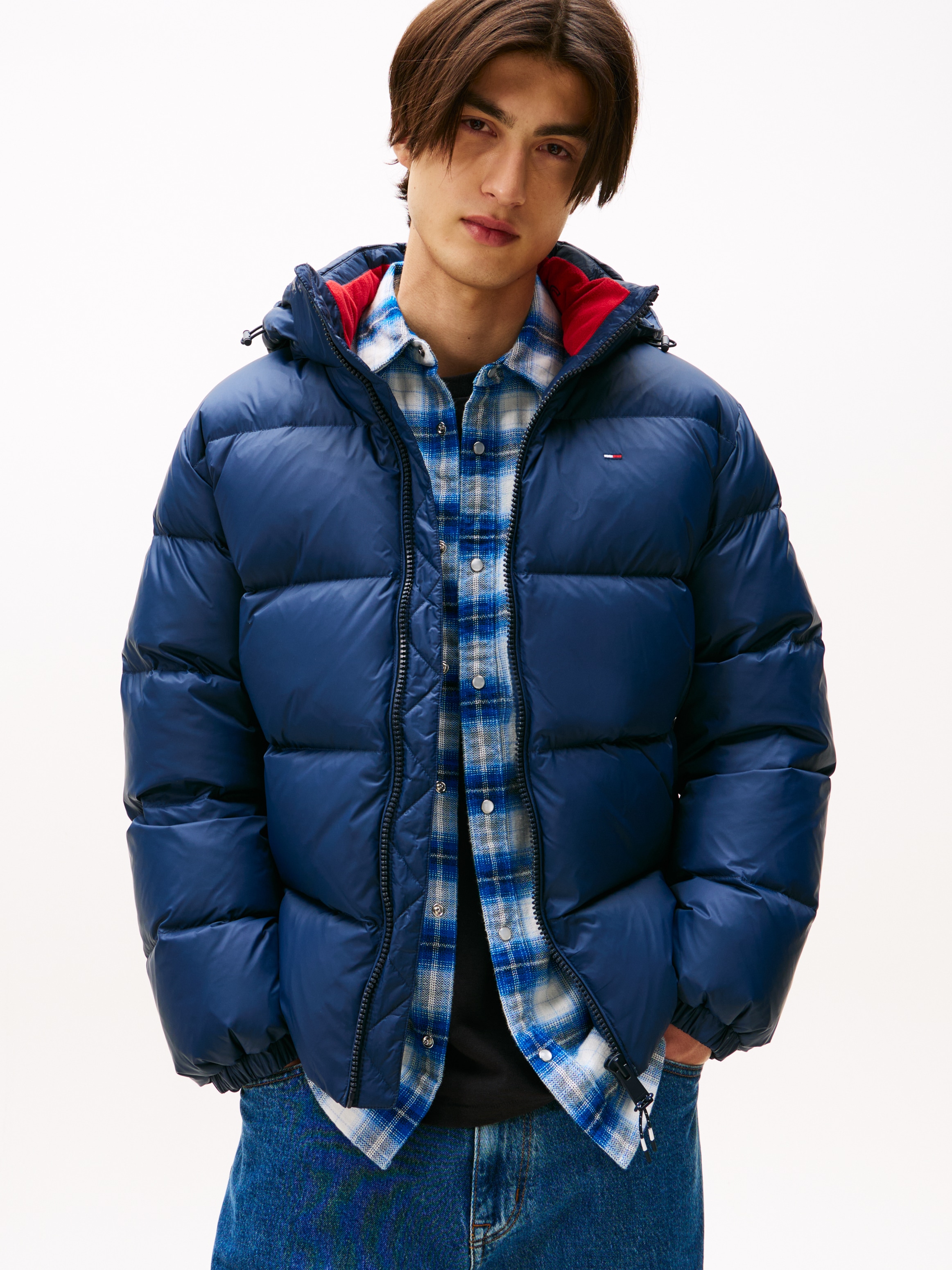 Tommy Jeans Steppjacke »TJM ESSENTIAL DOWN JACKET EXT« mit Kapuze Winterjacke Outdoorjacke Gefüttert 2 in 1 Jacke abnehmbare Kapuze