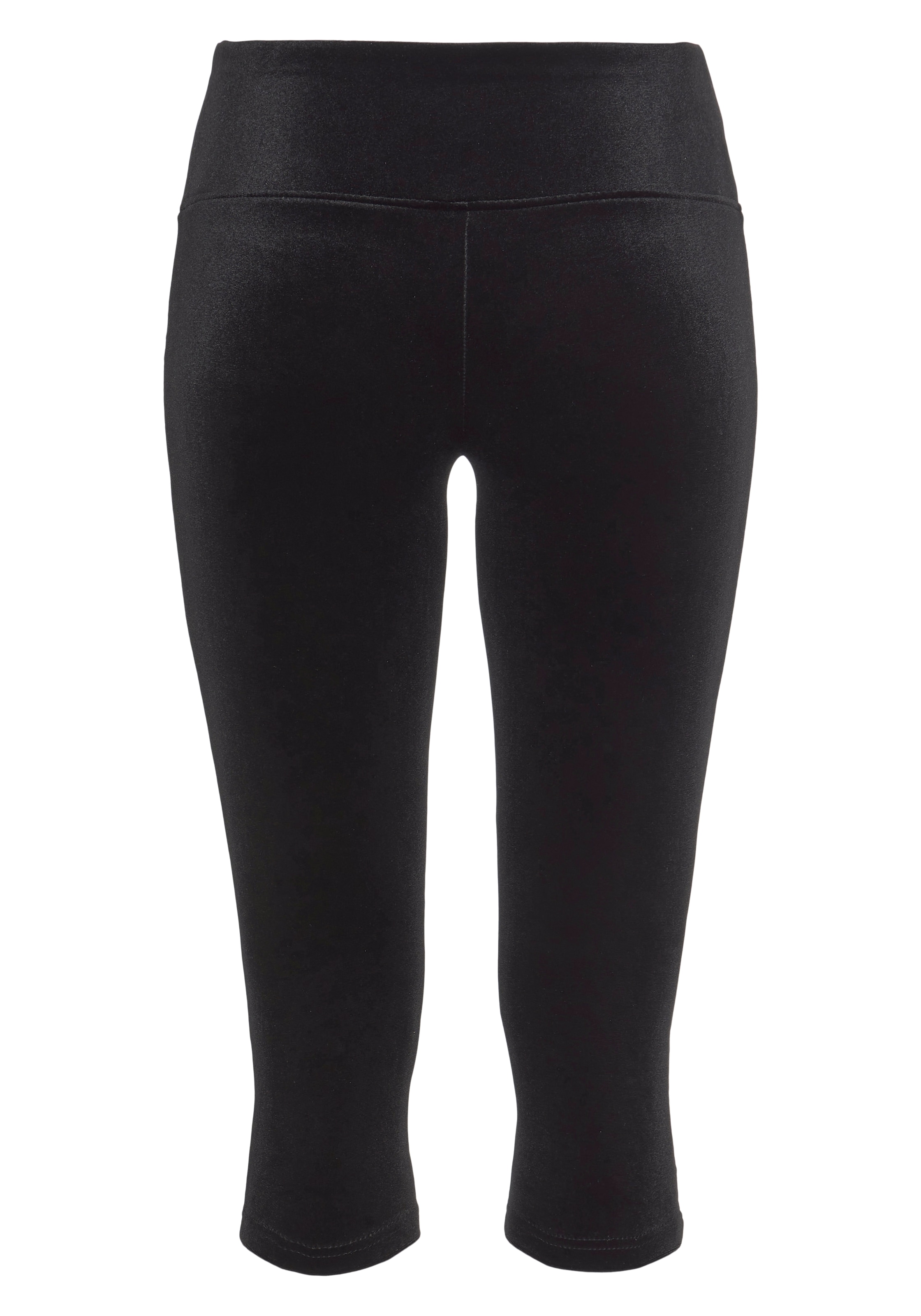 LASCANA Caprihose, in weicher, elastischer Samtoptik, Loungeanzug