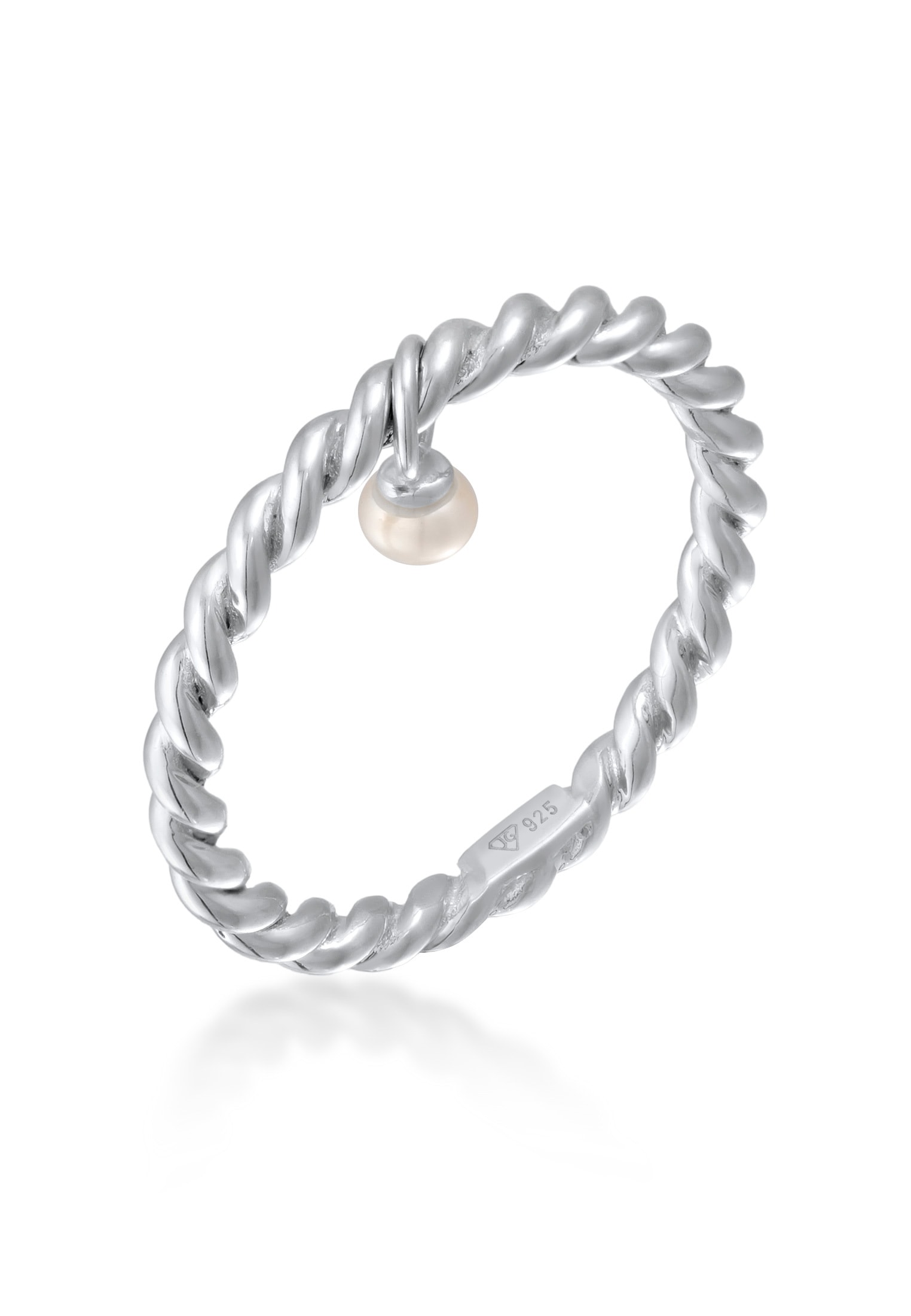 Perlenring »Ring Bandring Stapelring Kordel Twist Perle 925 Silber«