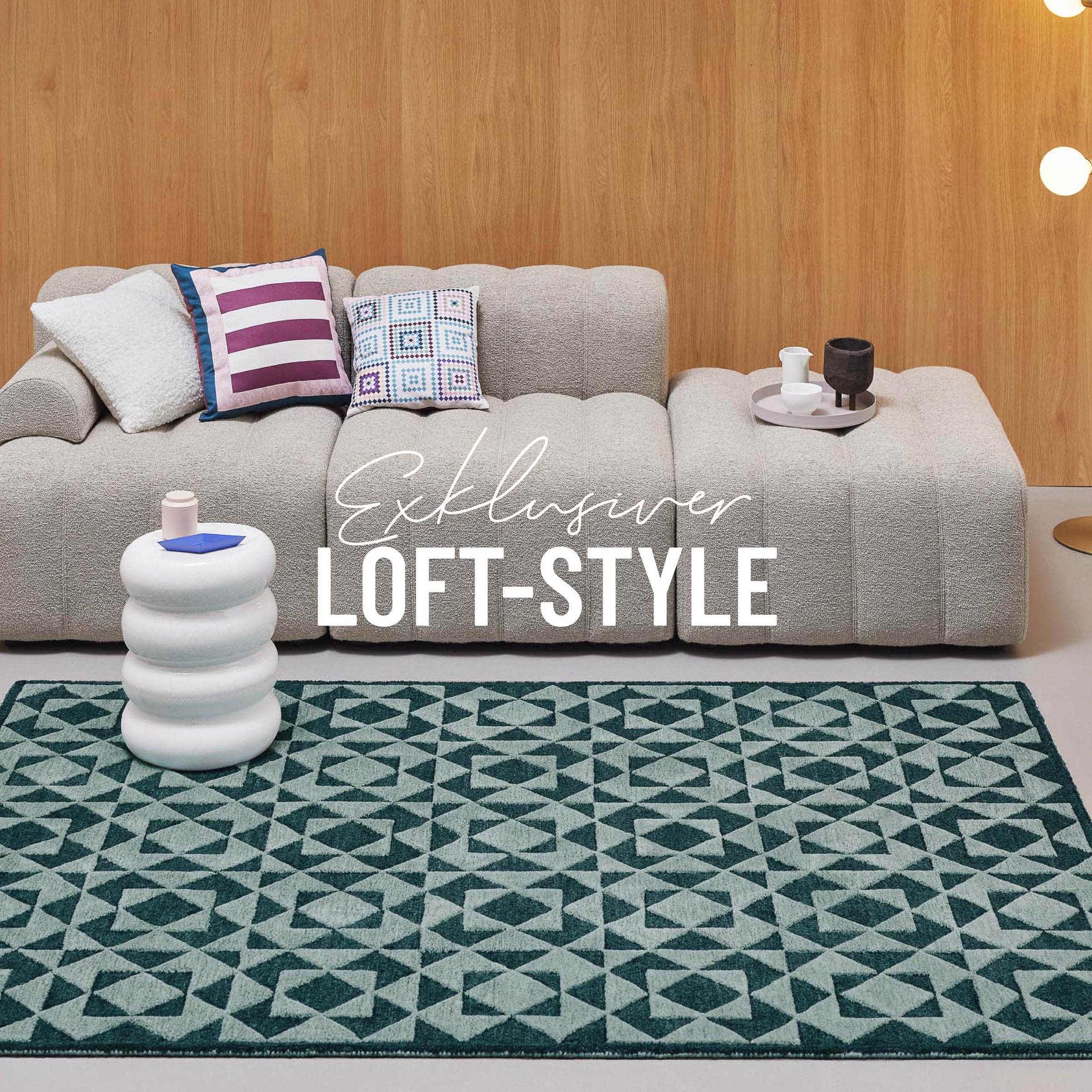 Wecon home Teppich »Downtown« rechteckig 10 mm Höhe handgefertigt, pflegeleicht, Fasermix, Wohnzimmer, Schlafzimmer