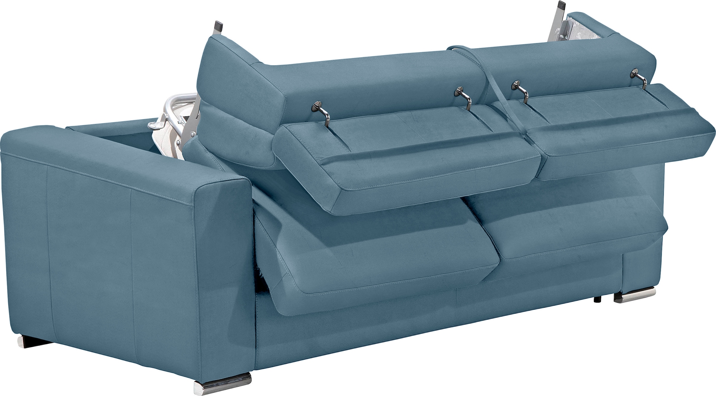 Egoitaliano Schlafsofa »Cabiria, Design und super Sitz- und Liegekomfort«, Sofa inkl. Schlaffunktion, Kopfteile verstellbar, mit Metallfüßen
