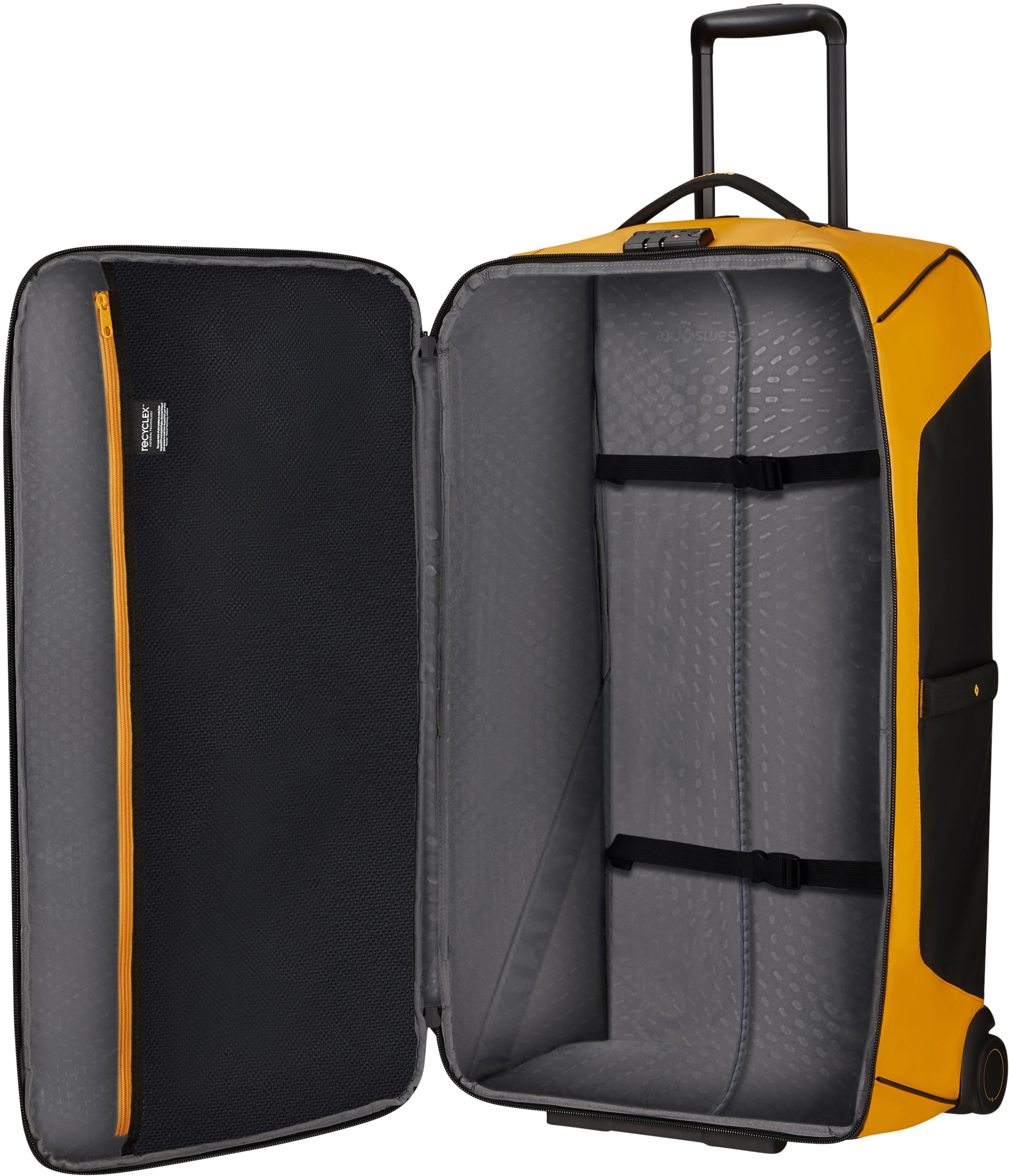 Samsonite Reisetasche »Ecodiver, 79 cm, Yellow«, mit Trolley- und Rucksackfunktion; teilweise aus recyceltem Material