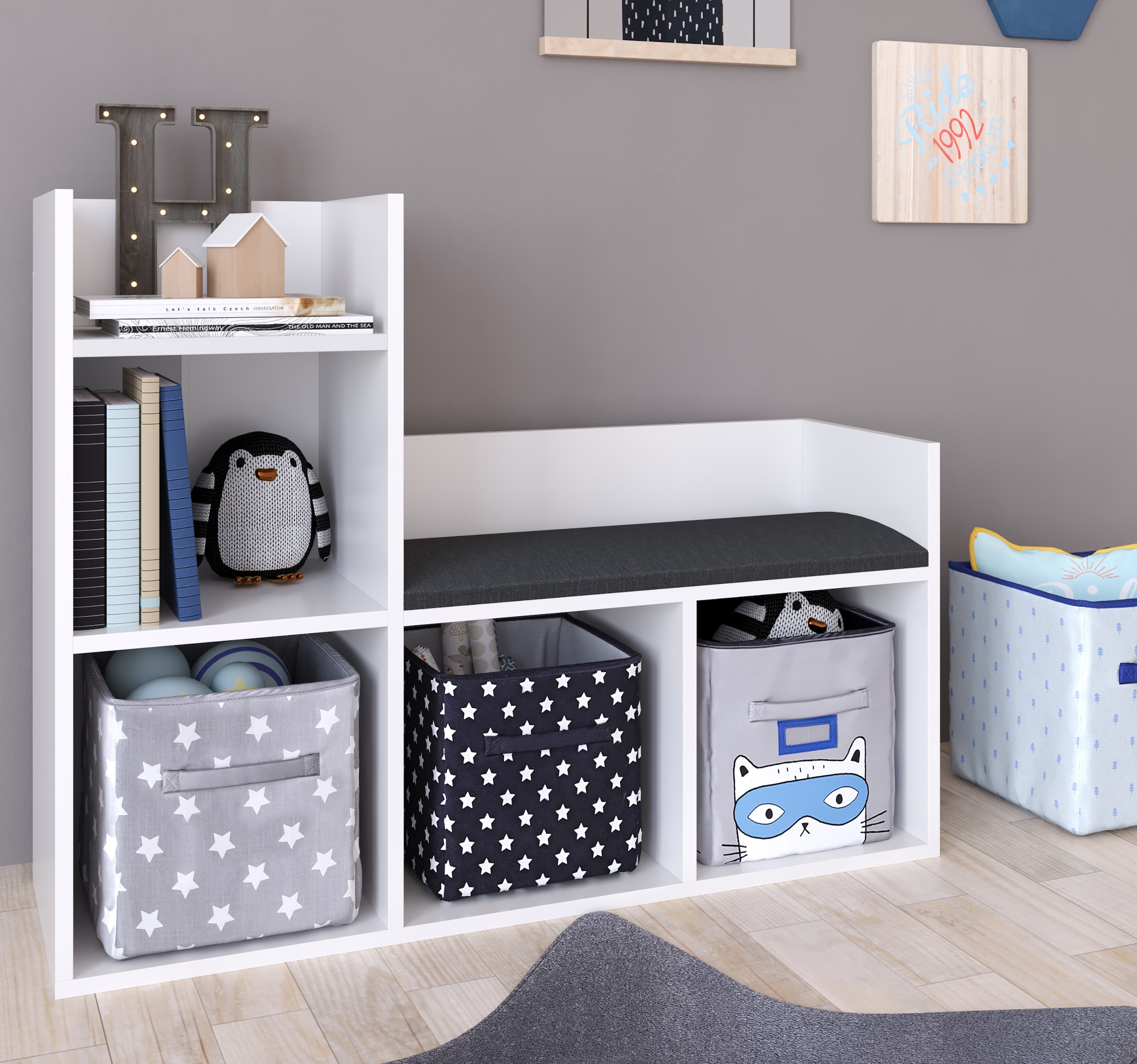 VCM Standregal »Holz Kinderregal Sitzbank Kinder Standregal Lelus«