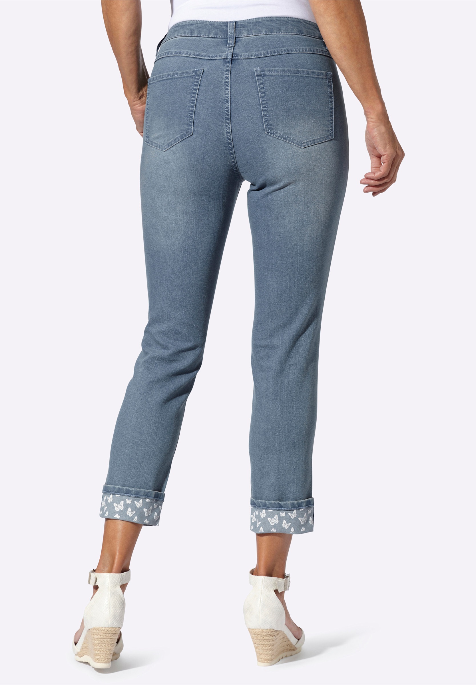 Sieh an! Bequeme Jeans »7/8-Jeans 7/8-Jeans mit Schmetterlings-Einsätzen«
