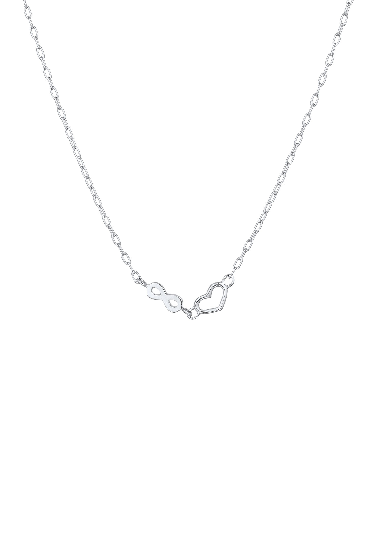 Elli Silberkette »Halskette Herz Infinity Glas Kristalle Weiß 925 Sterling Silber«