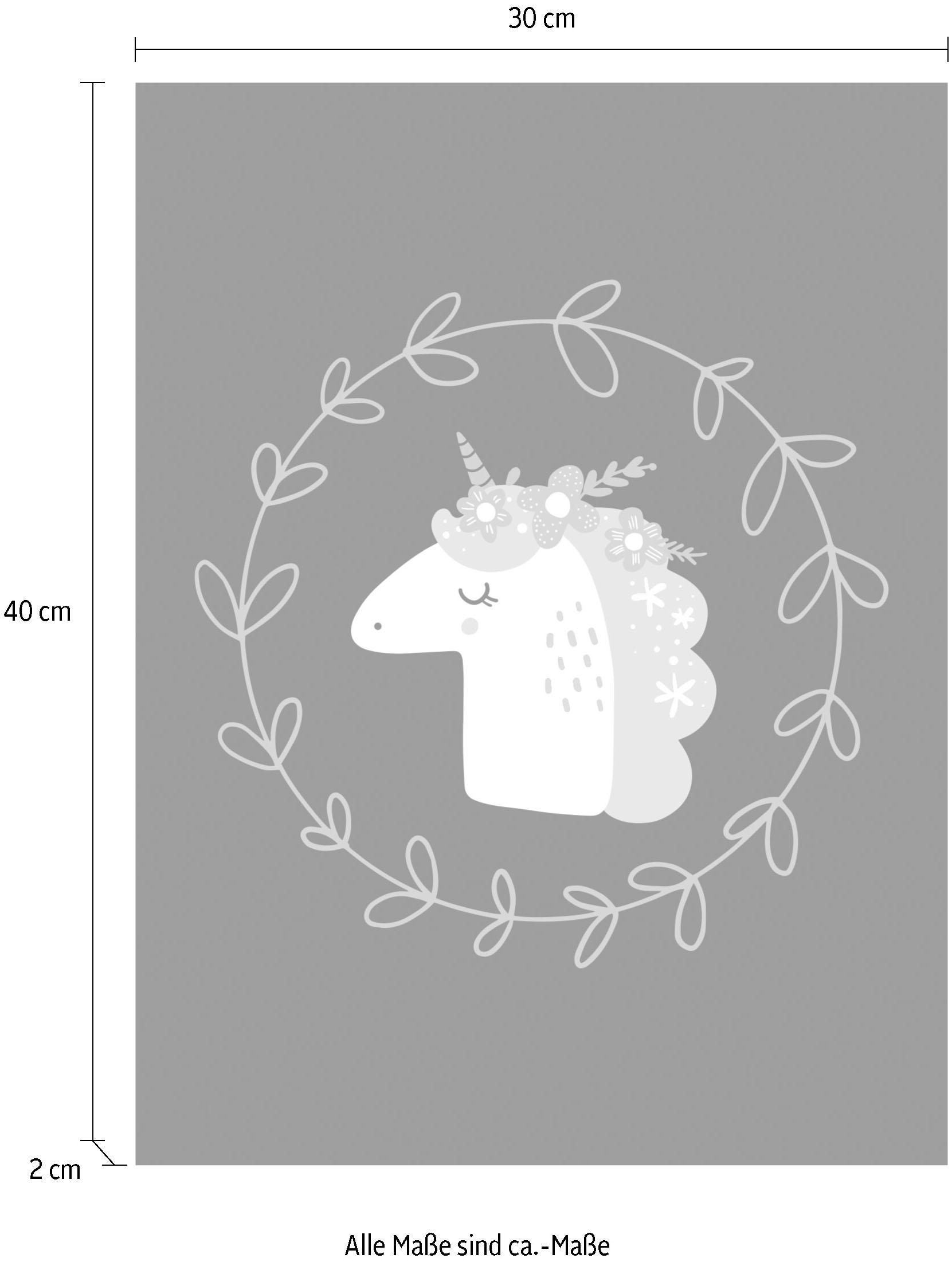 queence Leinwandbild »Einhorn«, Kunst-Himmel-Einhorn-klassische Fantasie, Premium-Leinwandstoff, Handarbeit aus Deutschland